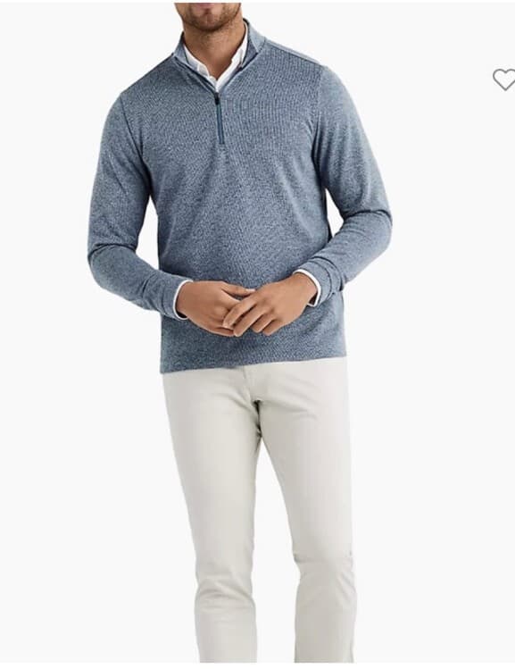 Rhone Commuter 1/4 Zip Mock Neck Sweater Pullover Stellar Blue Marle Men's L - Thumbnail 4