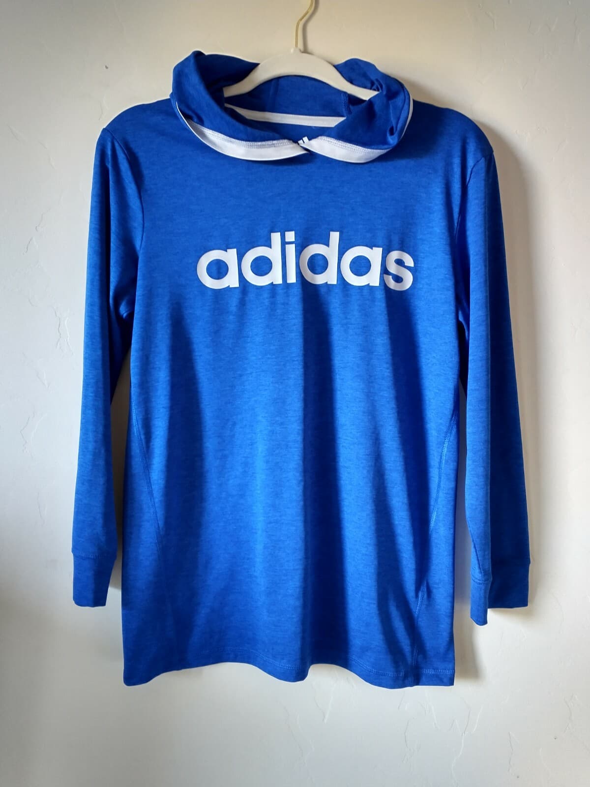 Adidas Boy Hood Long Sleeve Shirt Sweatshirt Pullover Blue Sz.L (14-15) - Thumbnail 2