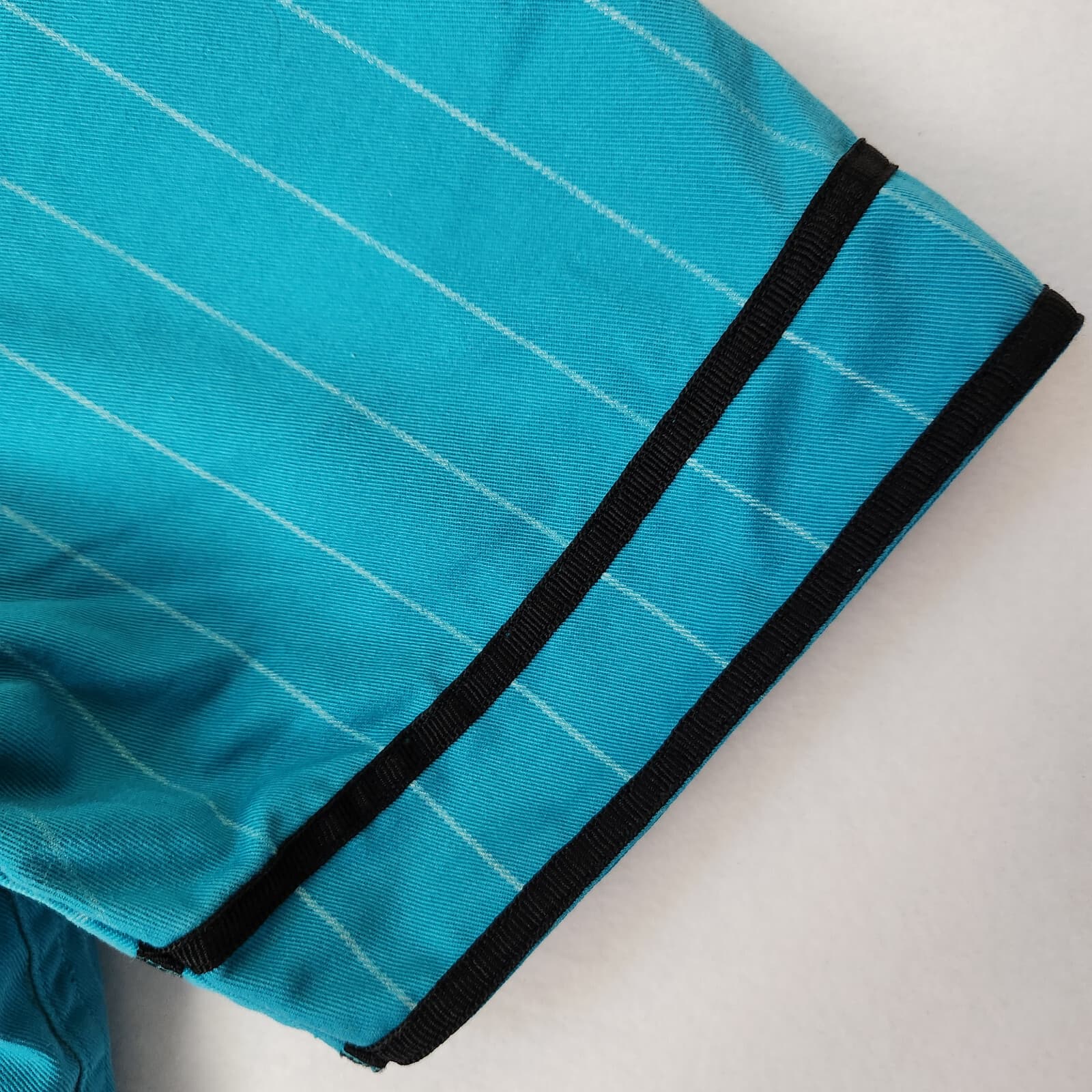 Supreme Pinstripe Baseball Jersey Yankees Button Short Sleeve Peal Blue Green XL - Thumbnail 3