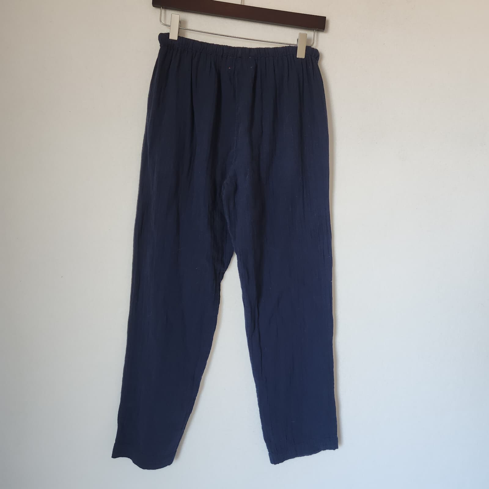 Xirena Jordyn Gauze Cotton Pants Elastic Waist Drawstring Pocket Navy Blue Sz.XS - Thumbnail 8