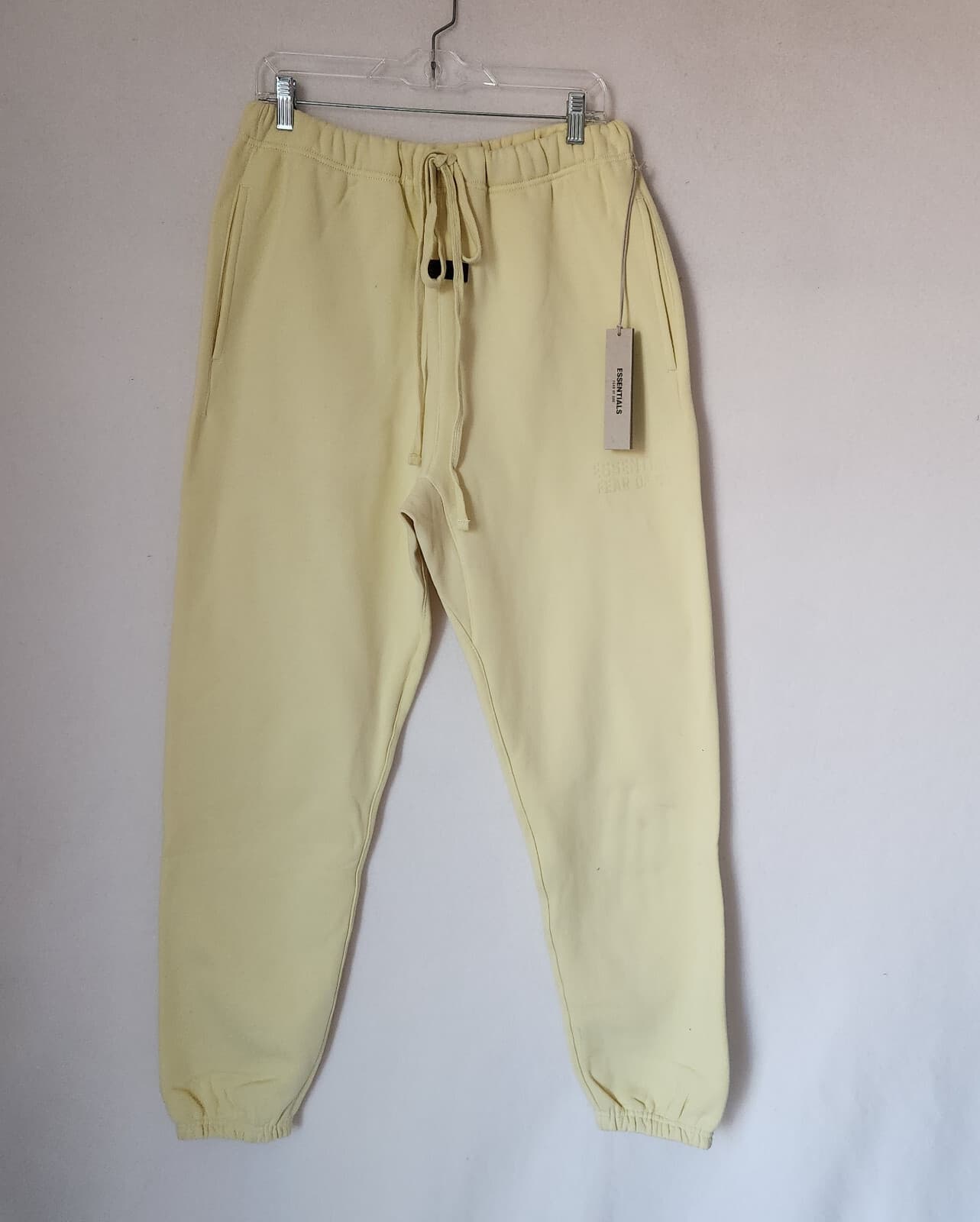 NWT ESSENTIALS Fear of God 2pc Hooded Sweatshirt Sweatpant Jogger Yellow Men's L - Thumbnail 7