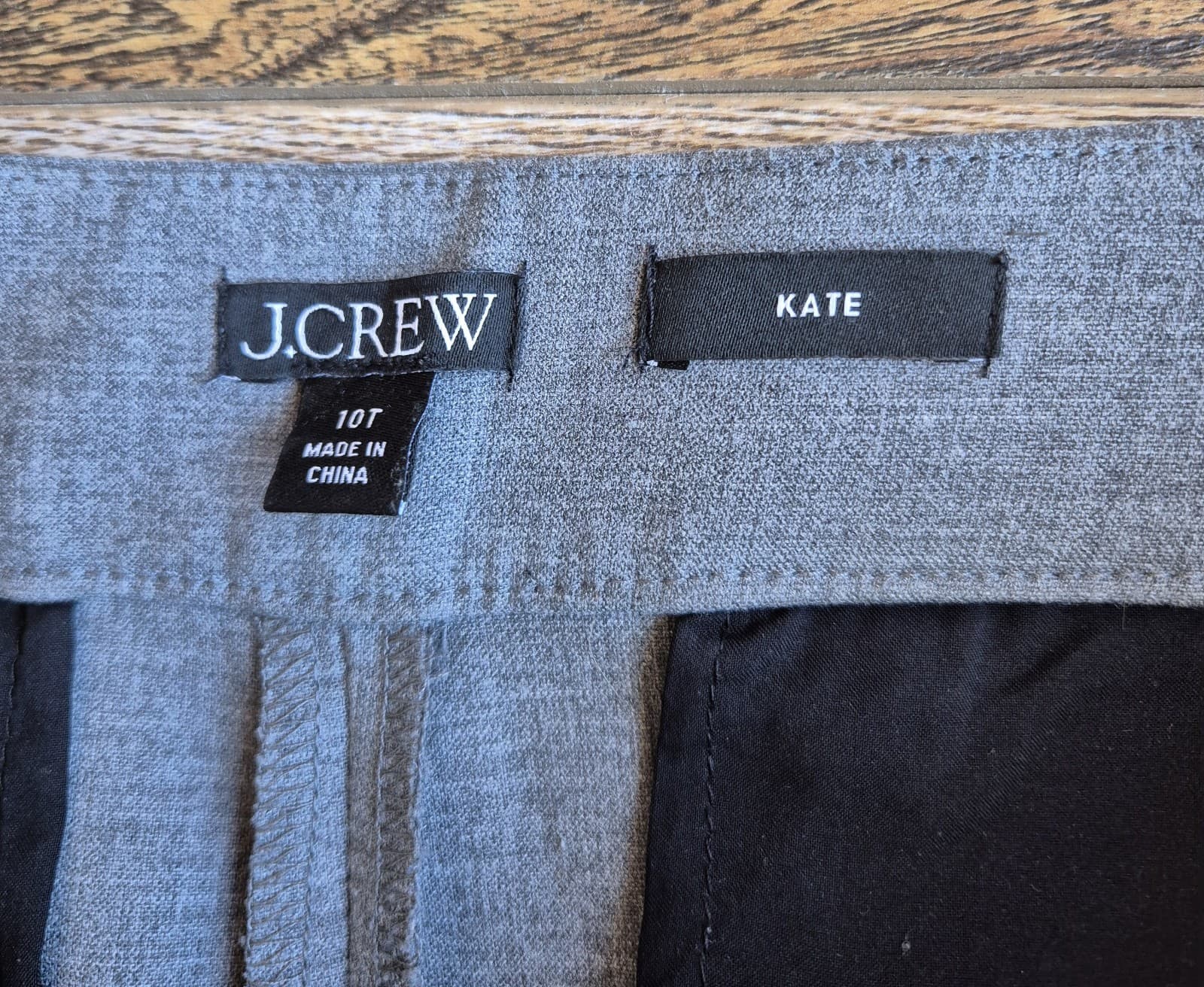 J.Crew Women's 10-Tall Kate Straight Leg Stretch Dress Pants Pocket Grey #BK253 - Thumbnail 8