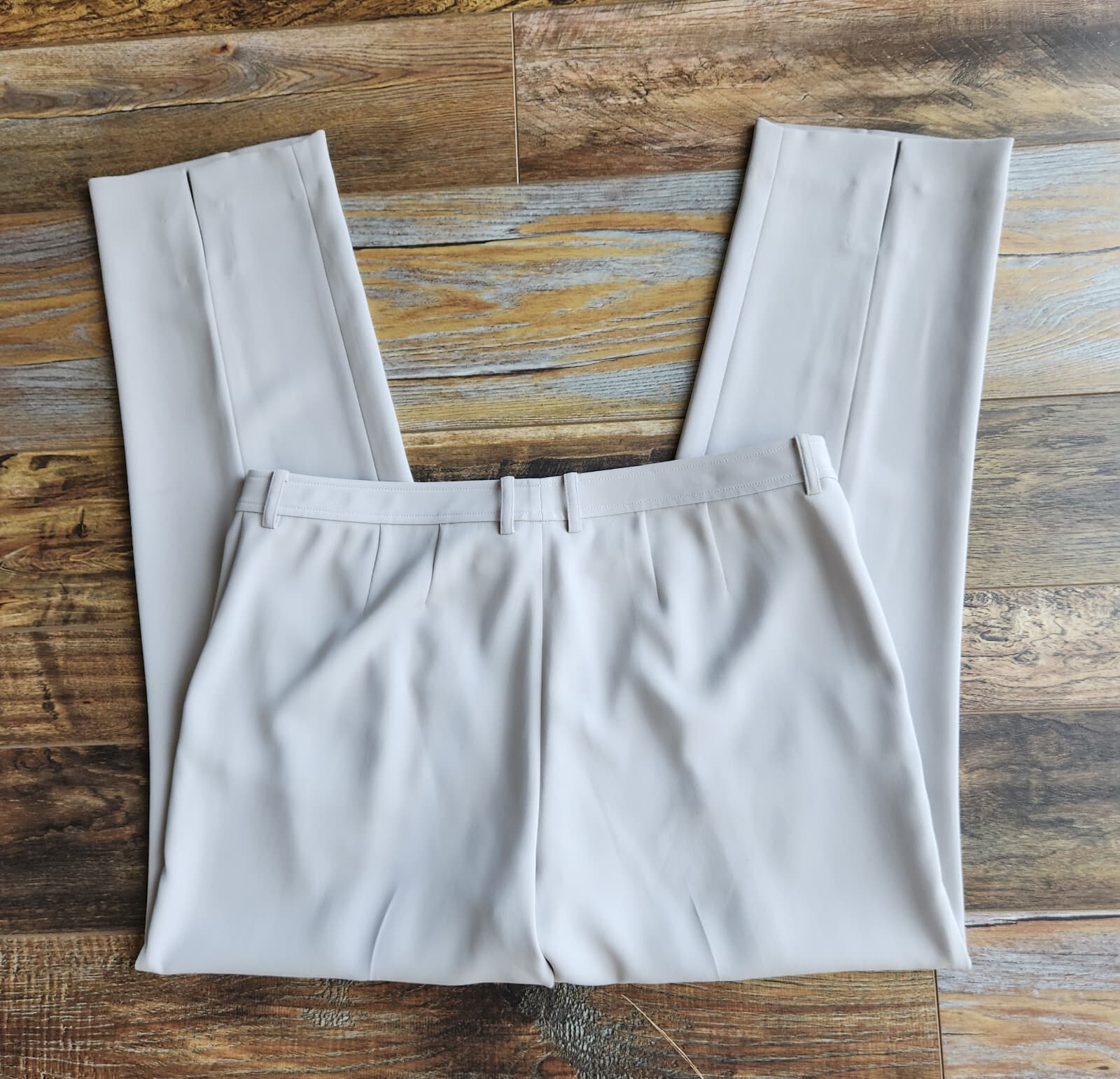 ST. JOHN Jennifer Work Dress Ankle Slit-Hem Pants Slim Zip Pocket Grey Women 12 - Thumbnail 5