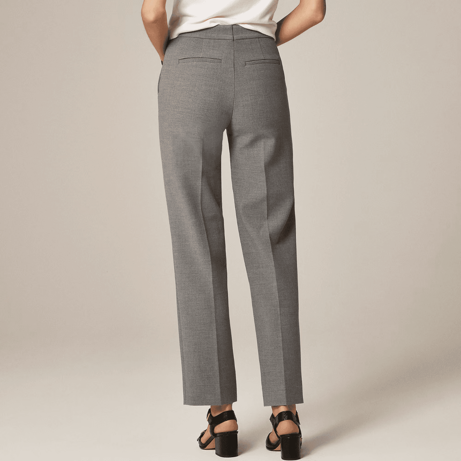 J.Crew Women's 10-Tall Kate Straight Leg Stretch Dress Pants Pocket Grey #BK253 - Thumbnail 6