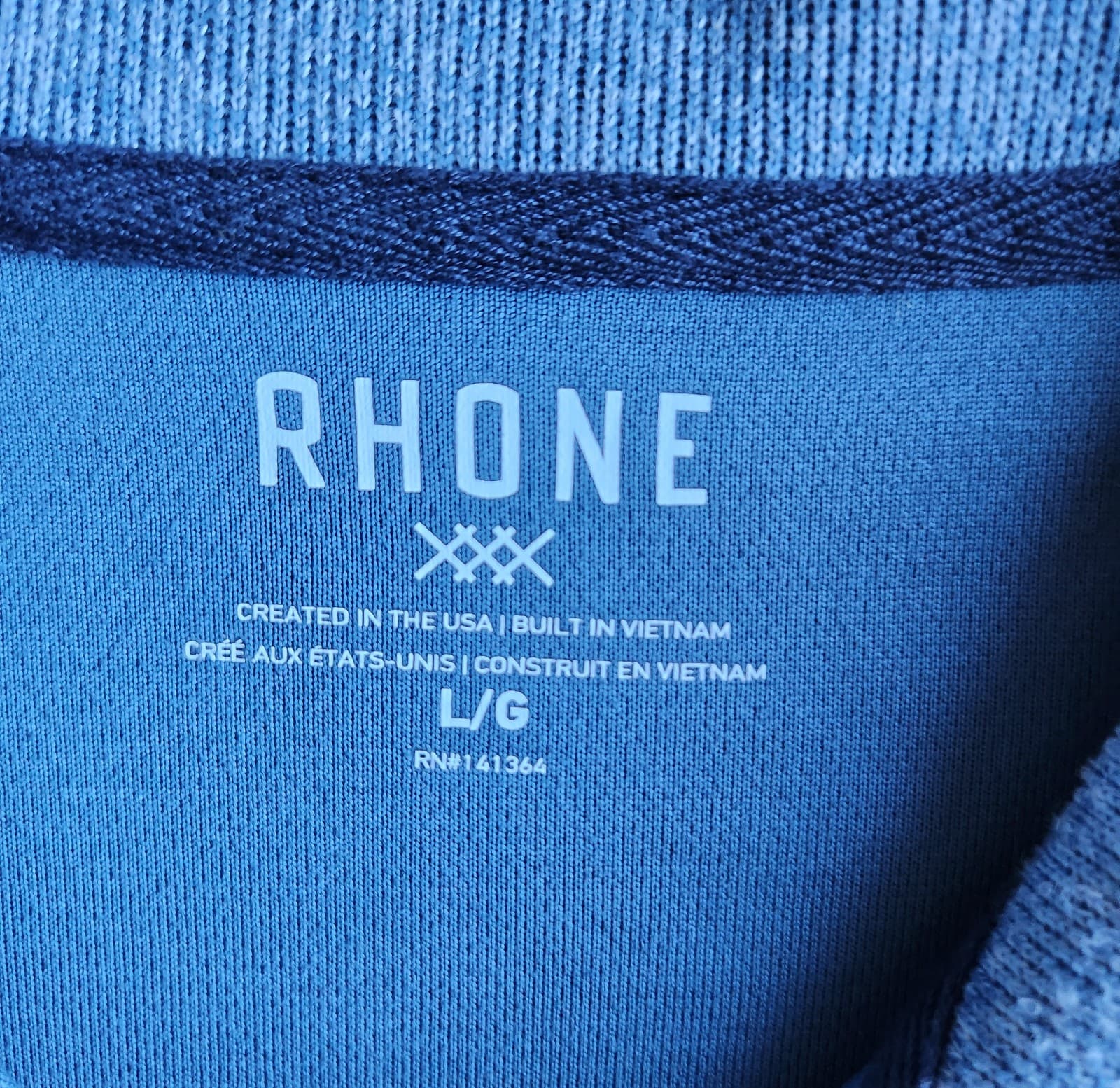 Rhone Commuter 1/4 Zip Mock Neck Sweater Pullover Stellar Blue Marle Men's L - Thumbnail 7