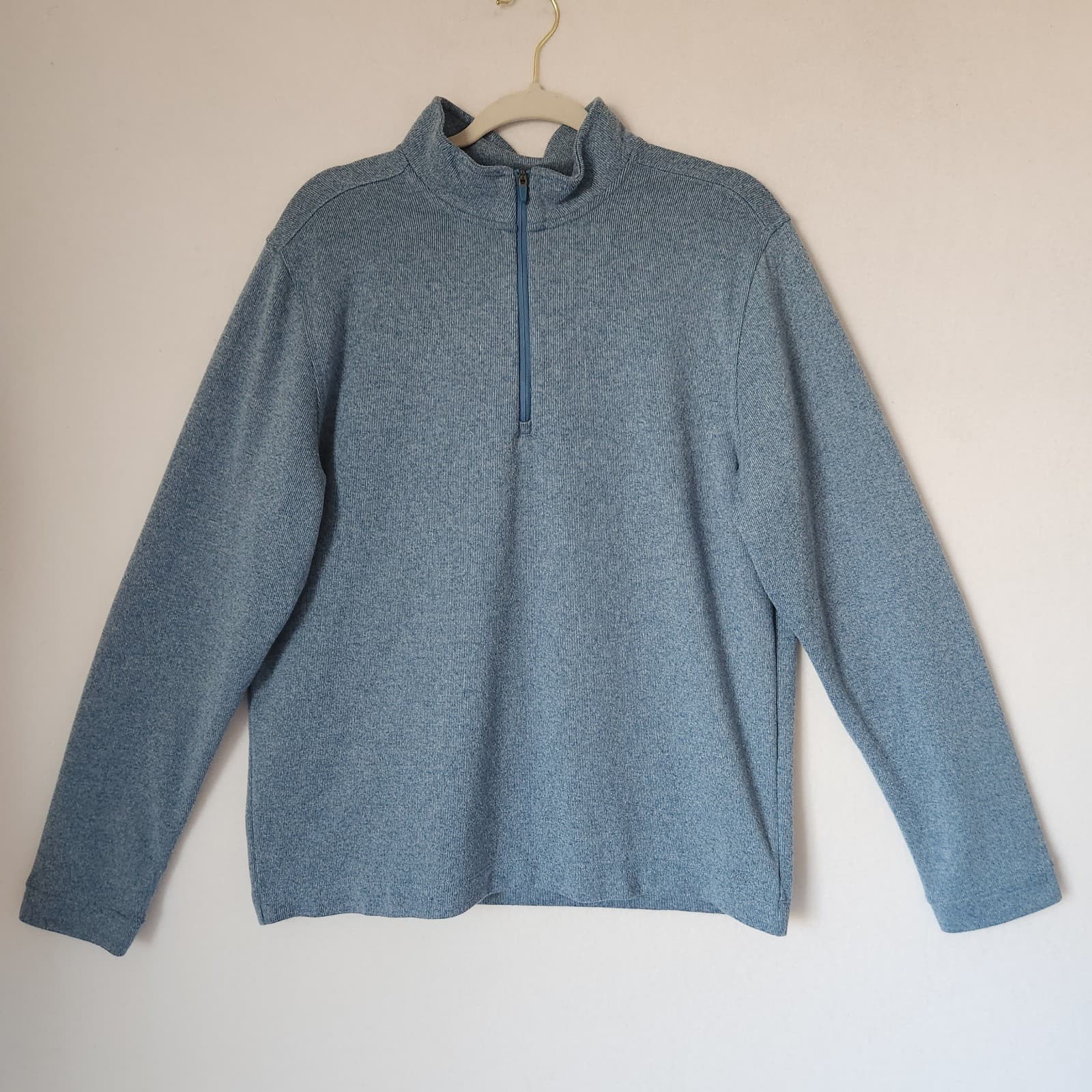 Rhone Commuter 1/4 Zip Mock Neck Sweater Pullover Stellar Blue Marle Men's L - Thumbnail 2