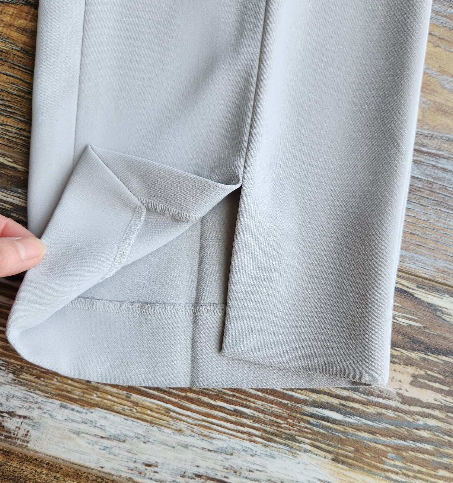 ST. JOHN Jennifer Work Dress Ankle Slit-Hem Pants Slim Zip Pocket Grey Women 12 - Thumbnail 3