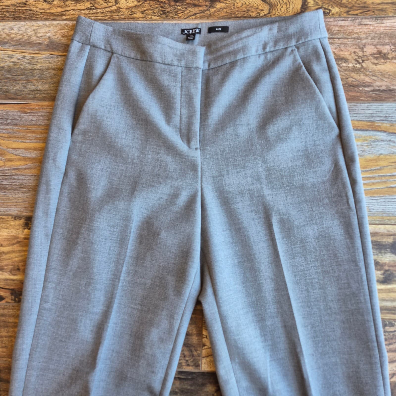 J.Crew Women's 10-Tall Kate Straight Leg Stretch Dress Pants Pocket Grey #BK253 - Thumbnail 4
