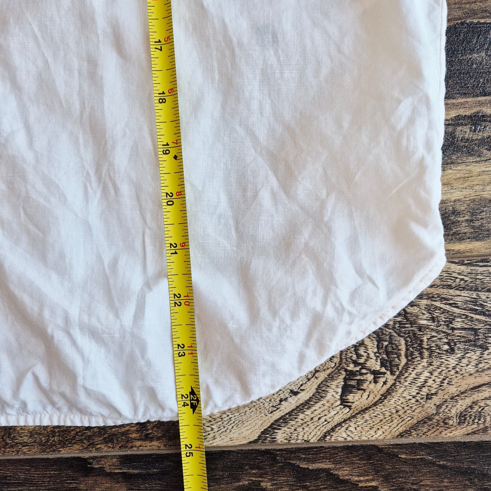 FRAME $348 Linen Blend Patch Pocket Utility Shirt Short Sleeve Cream Women's XS - Thumbnail 16