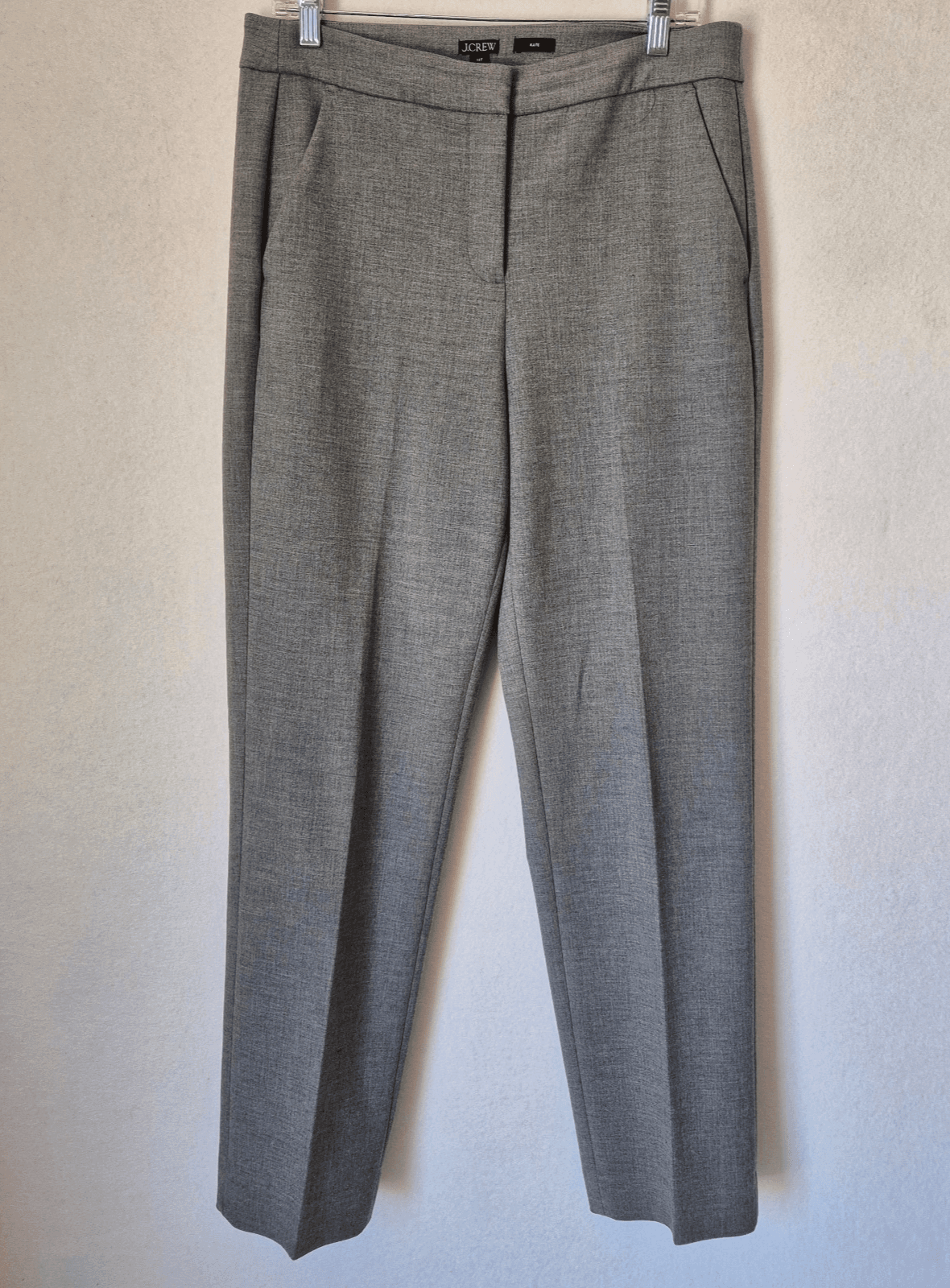 J.Crew Women's 10-Tall Kate Straight Leg Stretch Dress Pants Pocket Grey #BK253 - Thumbnail 3