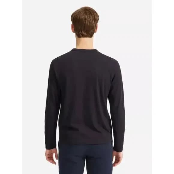 EVERLANE Men's L Premium Weight Henley Long Sleeve Shirt 100% Cotton Navy Blue - Thumbnail 5