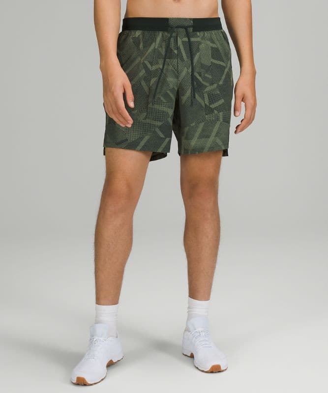 Lululemon License to Train Short 7" Linerless Fragmentize Green Twill Camo Men L - Thumbnail 5