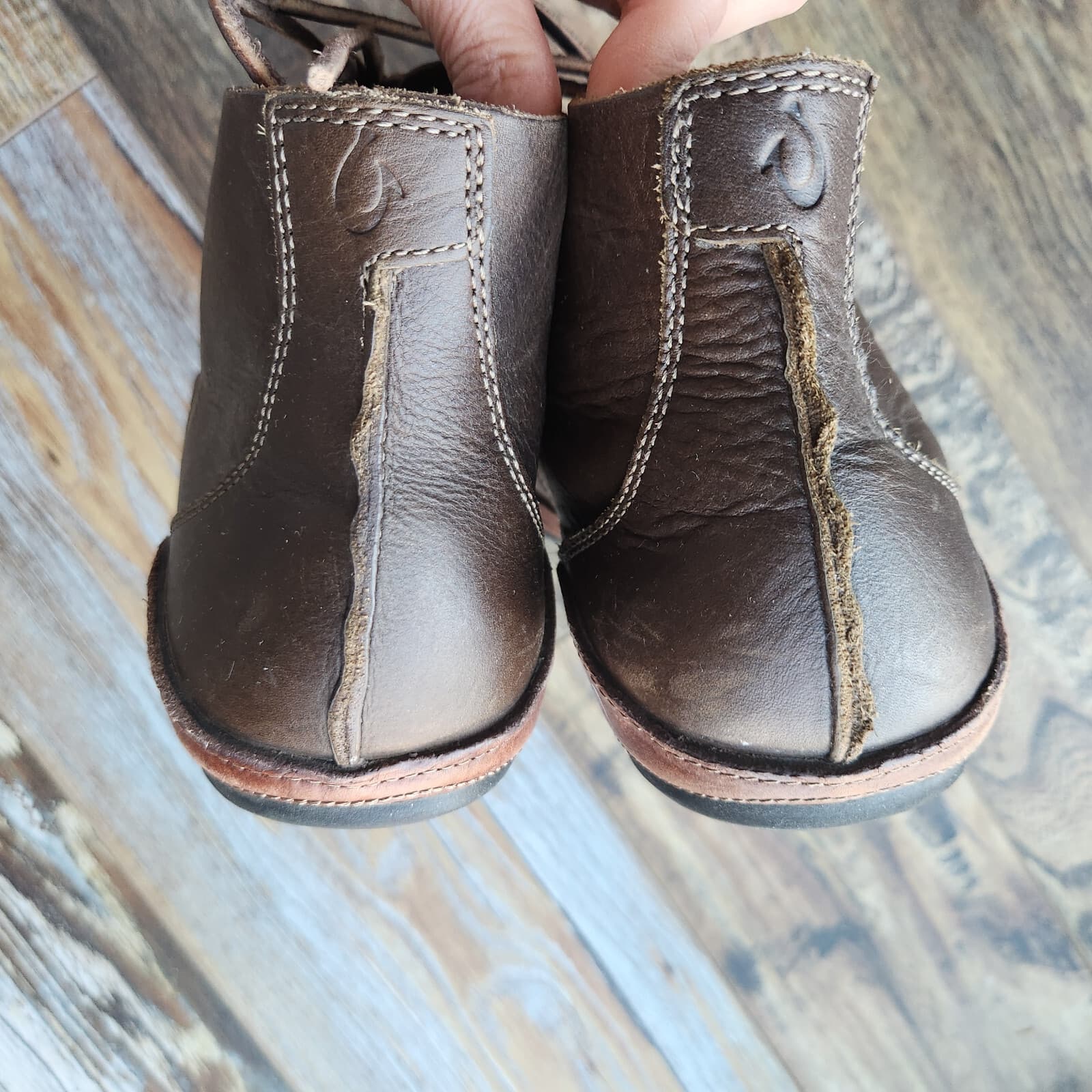 Olukai Ni'O Ankle Boots Lace-Up Waterproof Cushion Footbed Brown Leather Men's 9 - Thumbnail 8