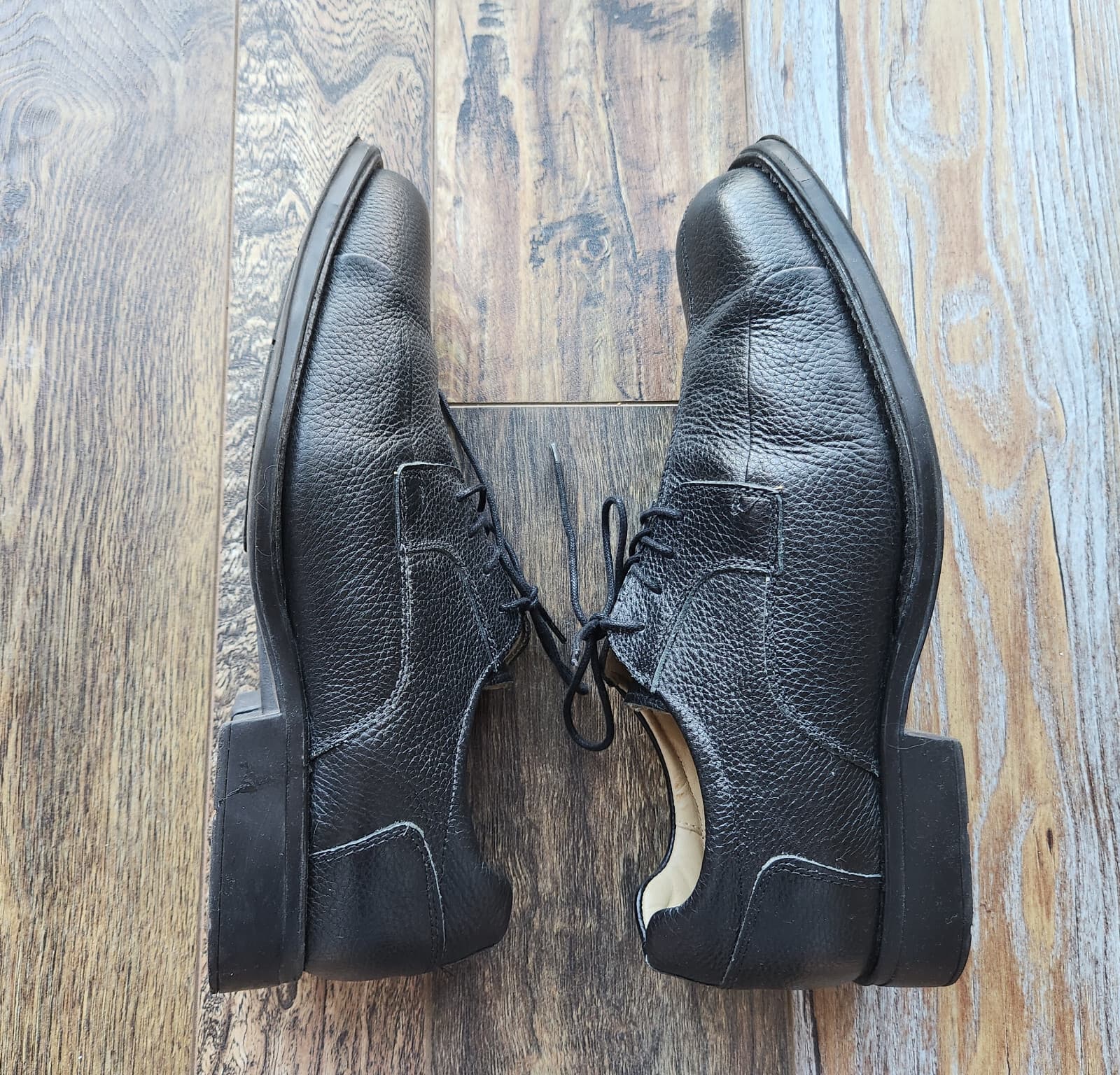 Belvedere Bay Bridge Pebbled Leather Oxford Dress Shoes Lace Black Mens 10.5 EEE - Thumbnail 4