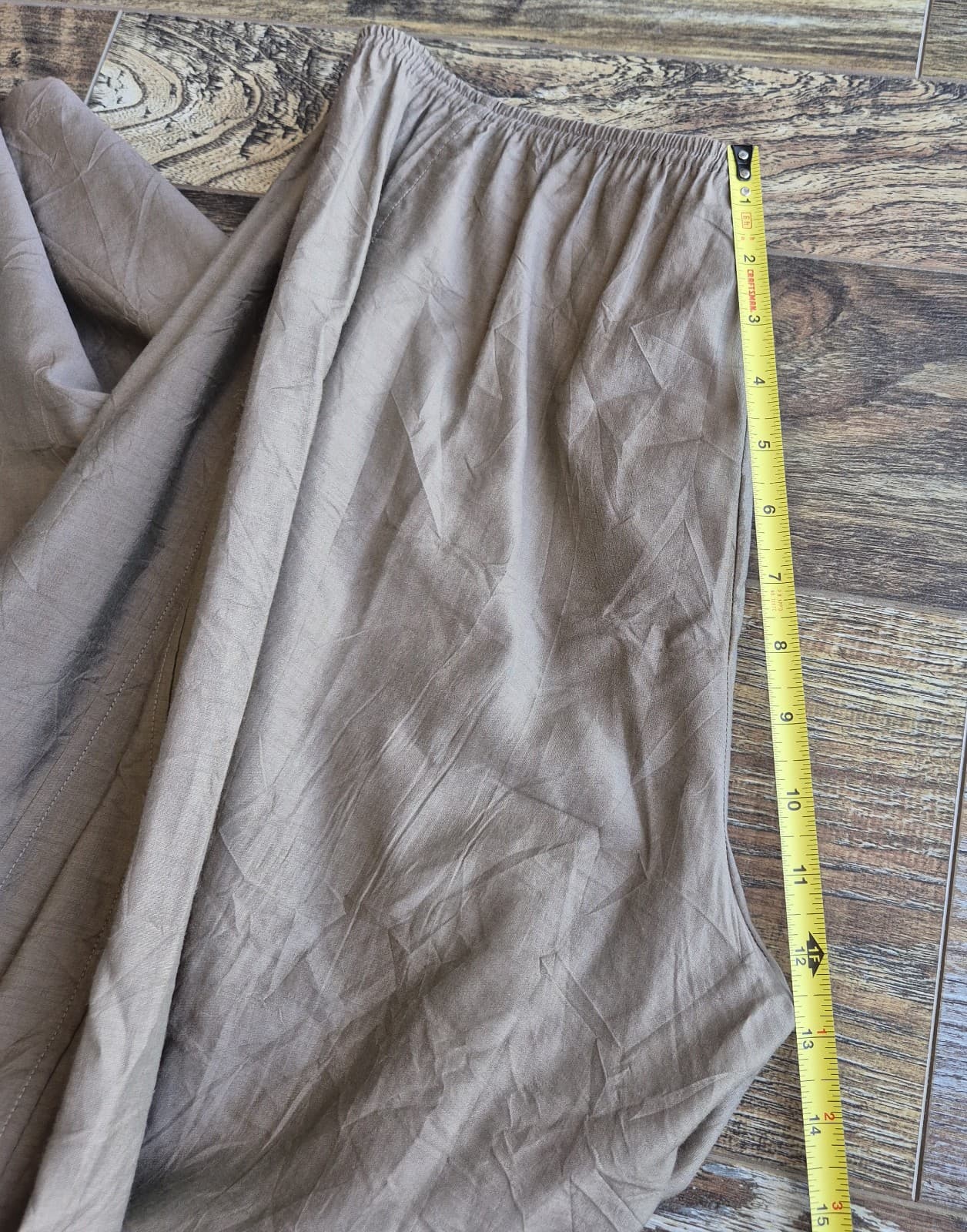 Citron Santa Monica Bamboo Wide Leg Capri Crop Pants Elastic Waist Brown Sz.S - Thumbnail 12