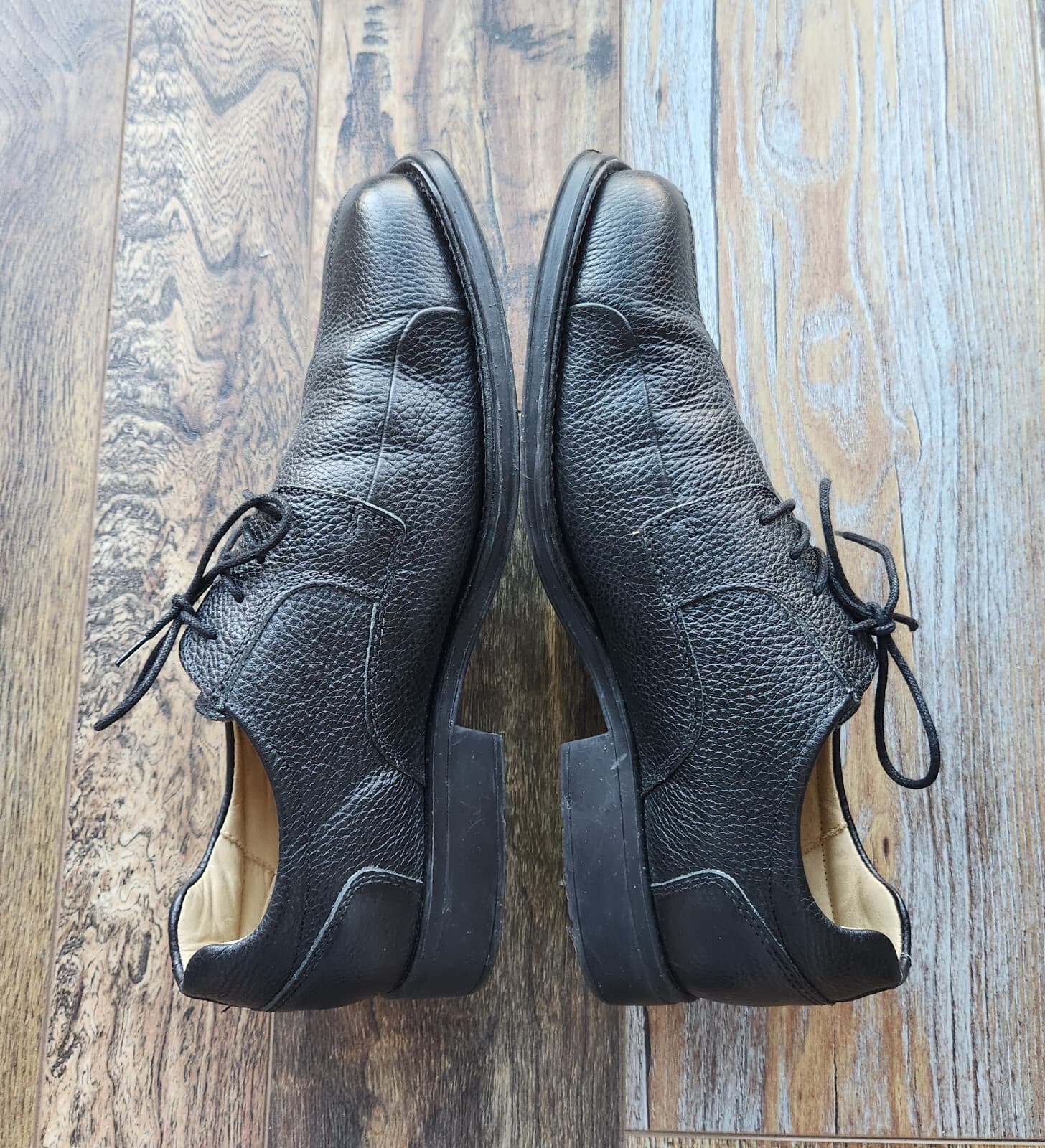 Belvedere Bay Bridge Pebbled Leather Oxford Dress Shoes Lace Black Mens 10.5 EEE - Thumbnail 5