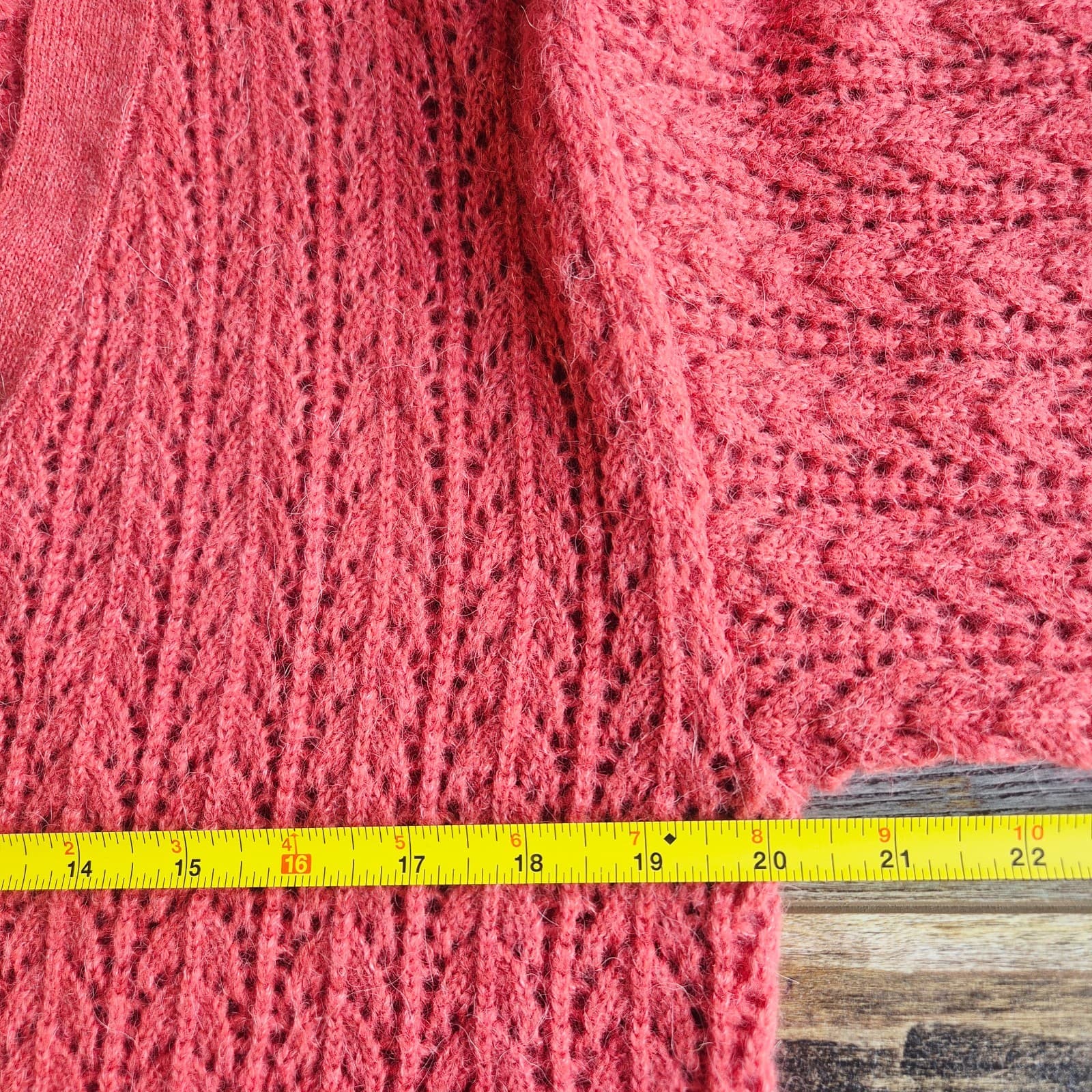 NEW Marine Layer $148 Evelyn Pointelle Alpaca Blend Sweater Mineral Red Womens M - Thumbnail 10