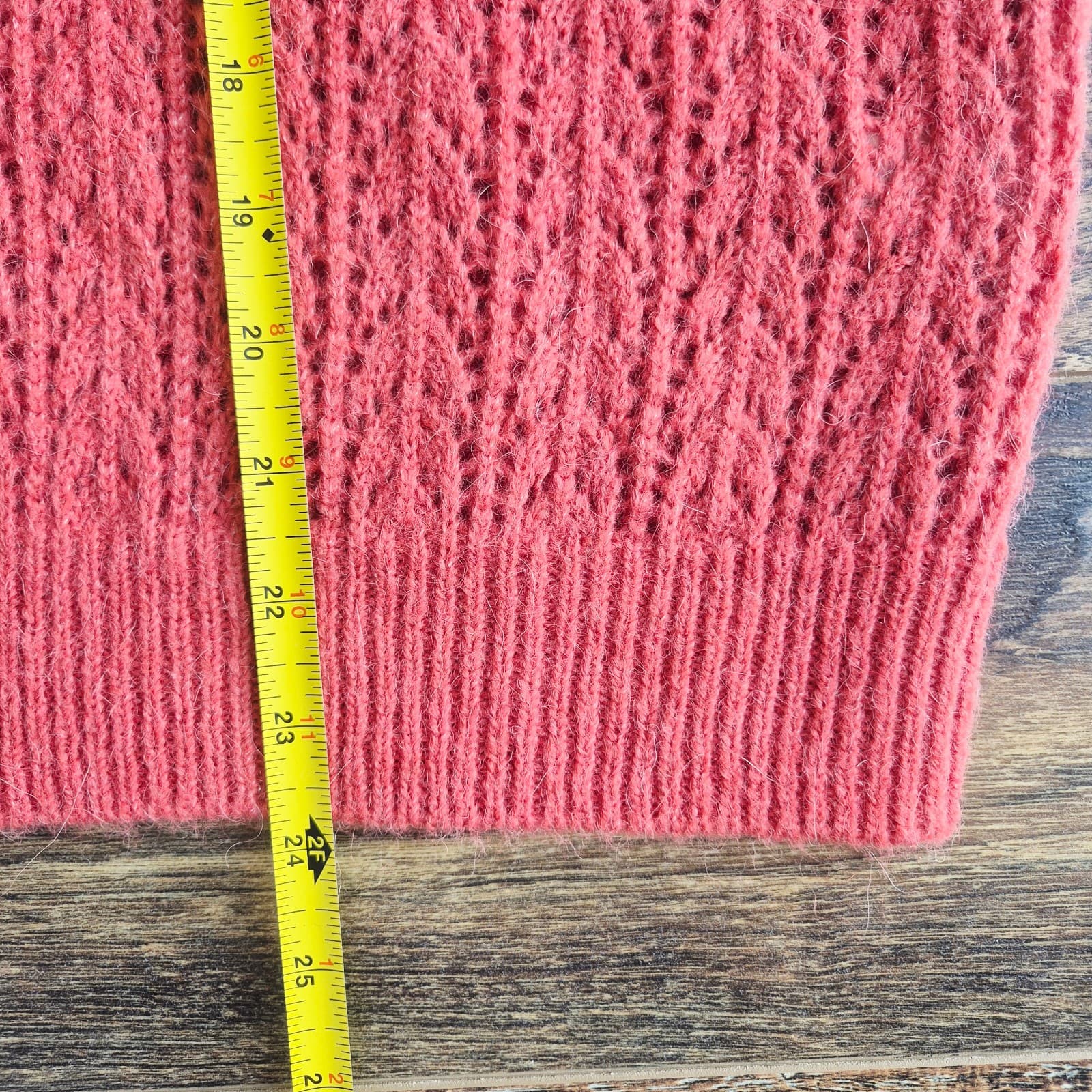 NEW Marine Layer $148 Evelyn Pointelle Alpaca Blend Sweater Mineral Red Womens M - Thumbnail 11