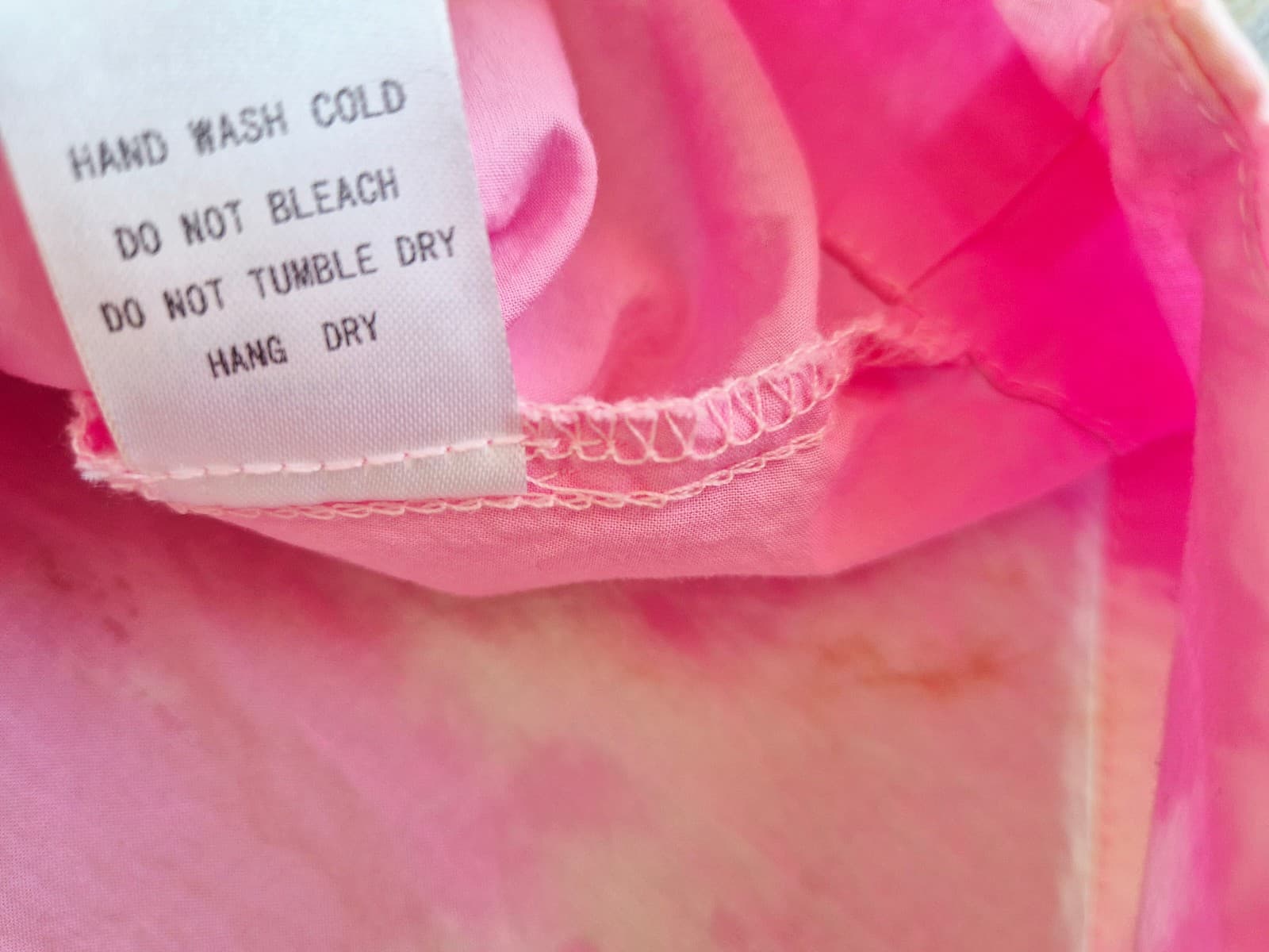 NWT Talulah Dazed Tie-Dye Puff-Sleeve Mini Dress 100% Cotton Pink Beige Womens S - Thumbnail 10