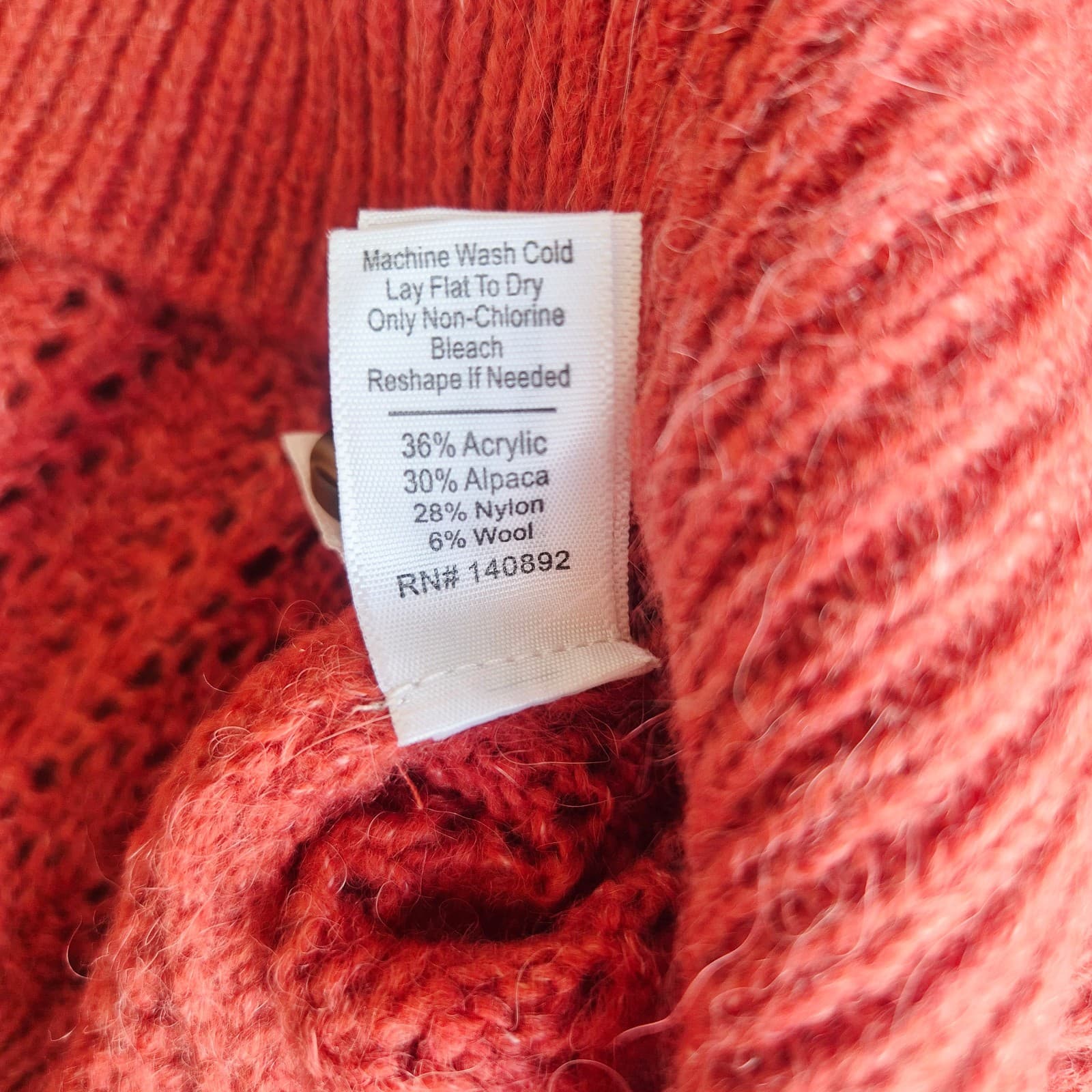 NEW Marine Layer $148 Evelyn Pointelle Alpaca Blend Sweater Mineral Red Womens M - Thumbnail 8