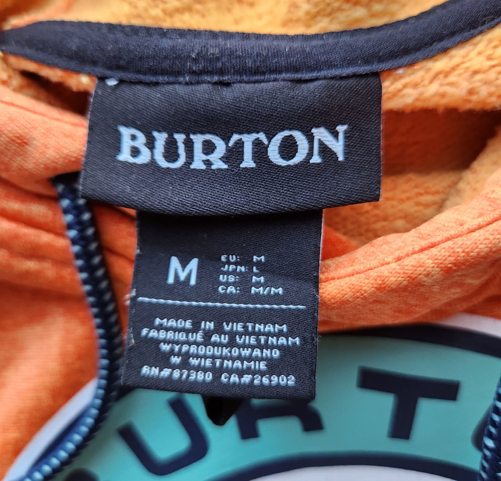 Burton Oak Pullover Hoodie Sweatshirt Fleece Lined Pocket Orangeade Men's M - Thumbnail 7