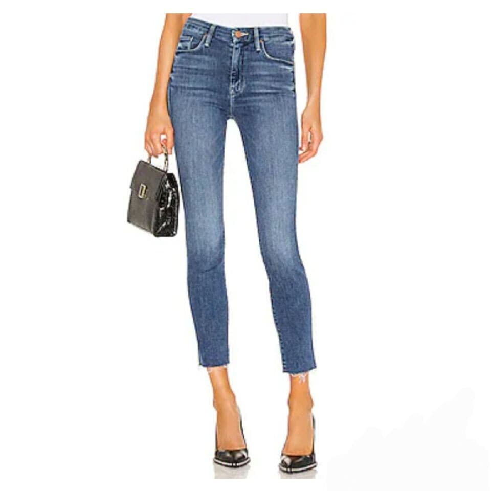 MOTHER The Looker Distressed Skinny Jeans Zip Stretch Groovin-Wash Blue Sz.24 - Thumbnail 3
