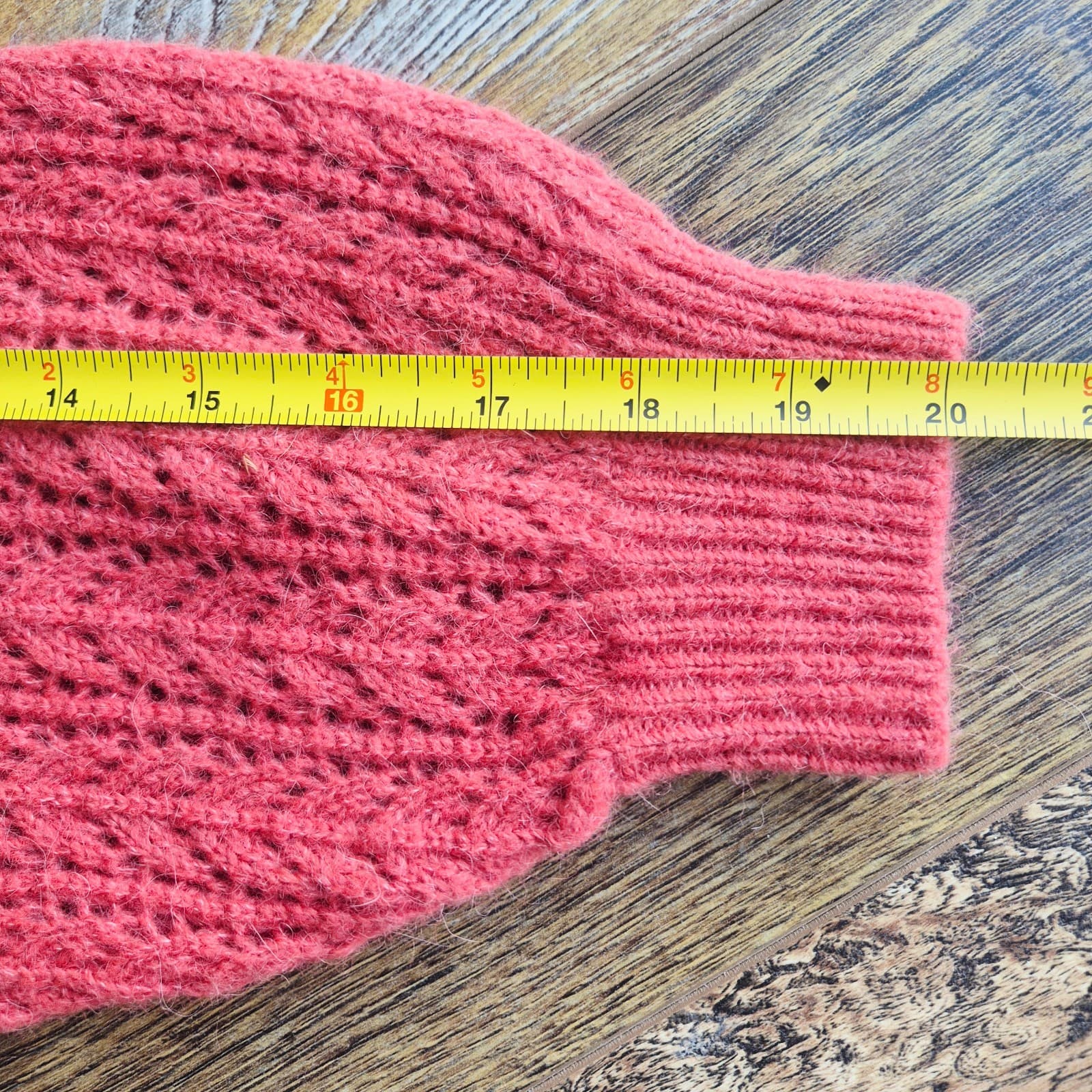 NEW Marine Layer $148 Evelyn Pointelle Alpaca Blend Sweater Mineral Red Womens M - Thumbnail 9