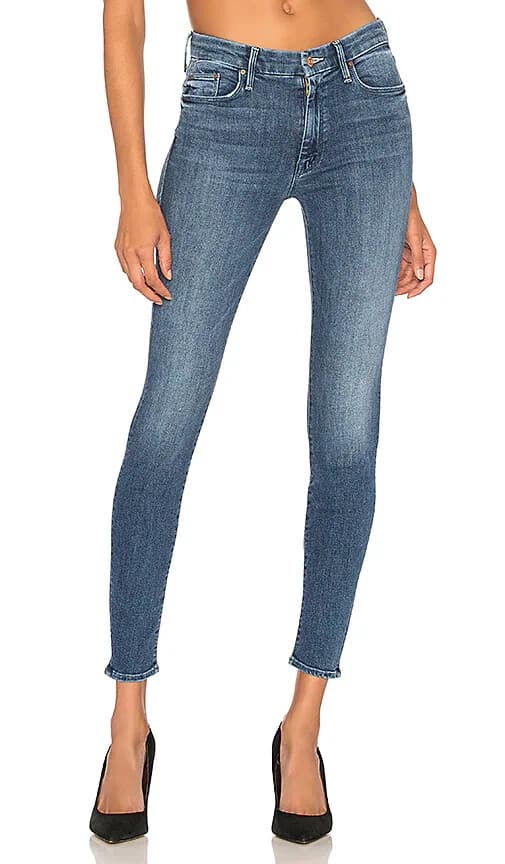 MOTHER The Looker Distressed Skinny Jeans Zip Stretch Groovin-Wash Blue Sz.24 - Thumbnail 6