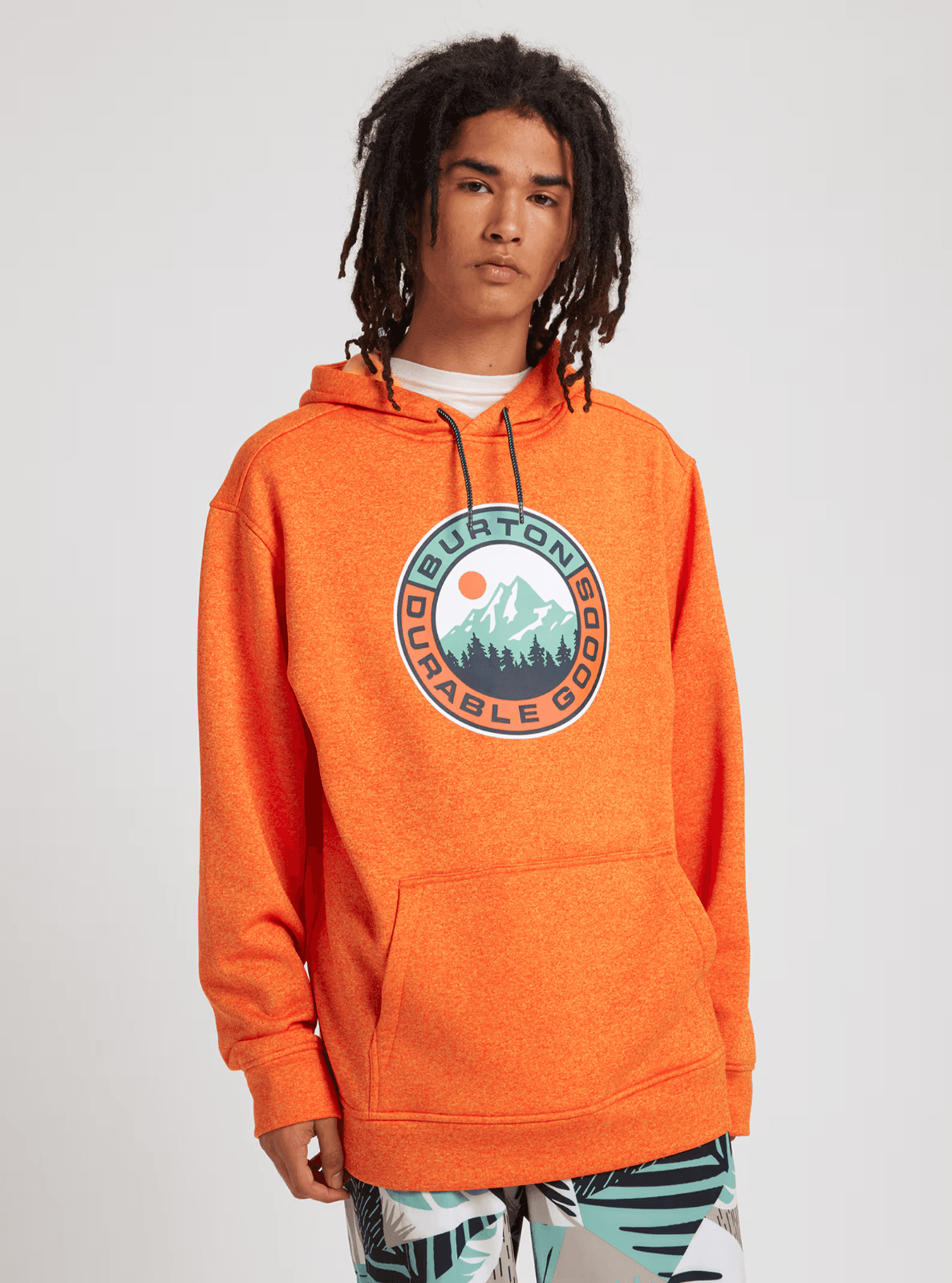 Burton Oak Pullover Hoodie Sweatshirt Fleece Lined Pocket Orangeade Men's M - Thumbnail 3