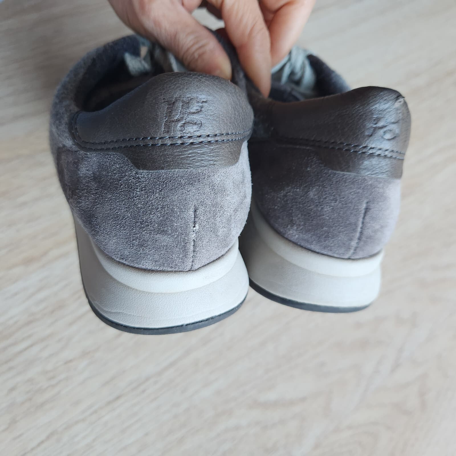 Paul Green Josie Sneakers Merino Wool Suede Super Soft Lace-Up Grey Women's US5 - Thumbnail 9
