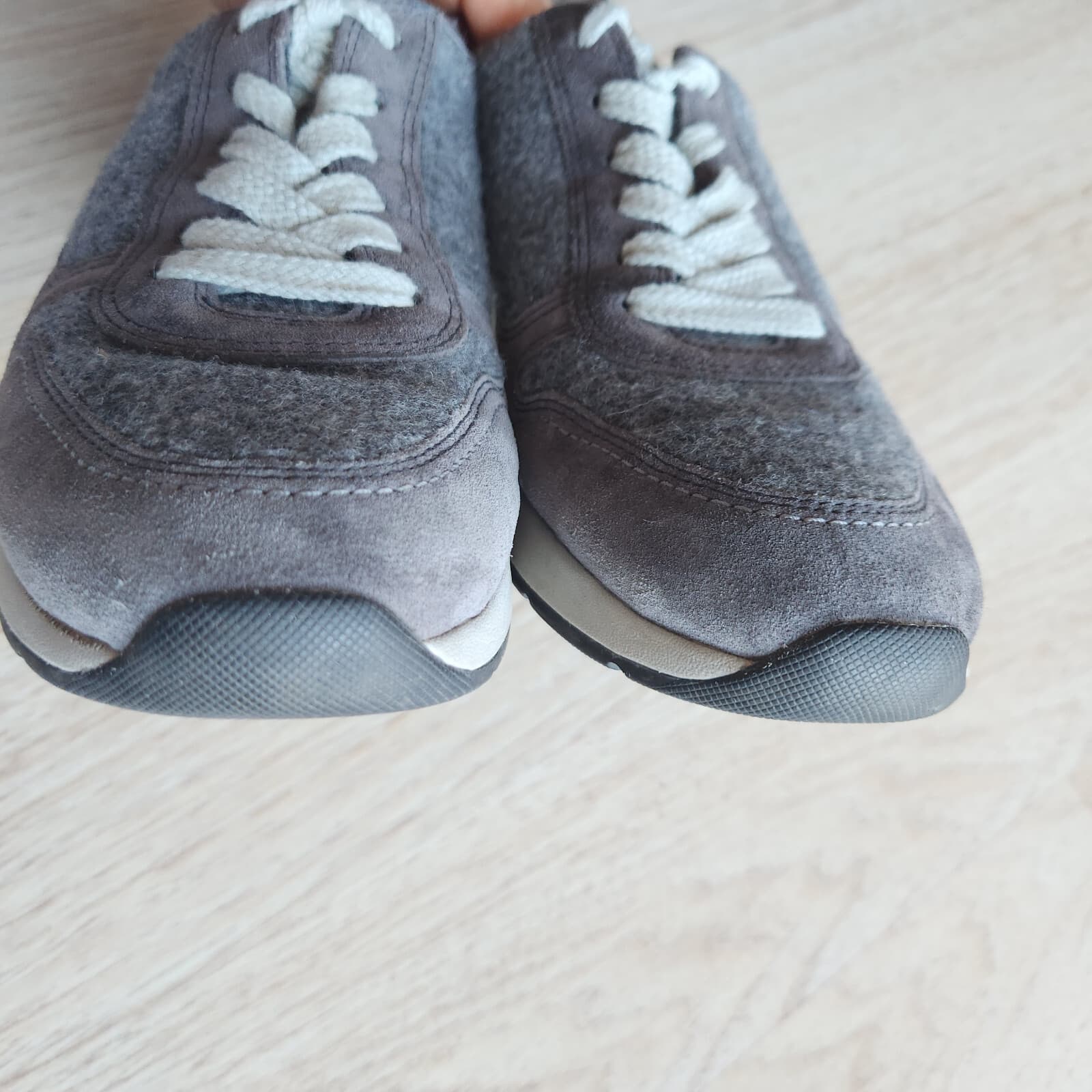 Paul Green Josie Sneakers Merino Wool Suede Super Soft Lace-Up Grey Women's US5 - Thumbnail 8