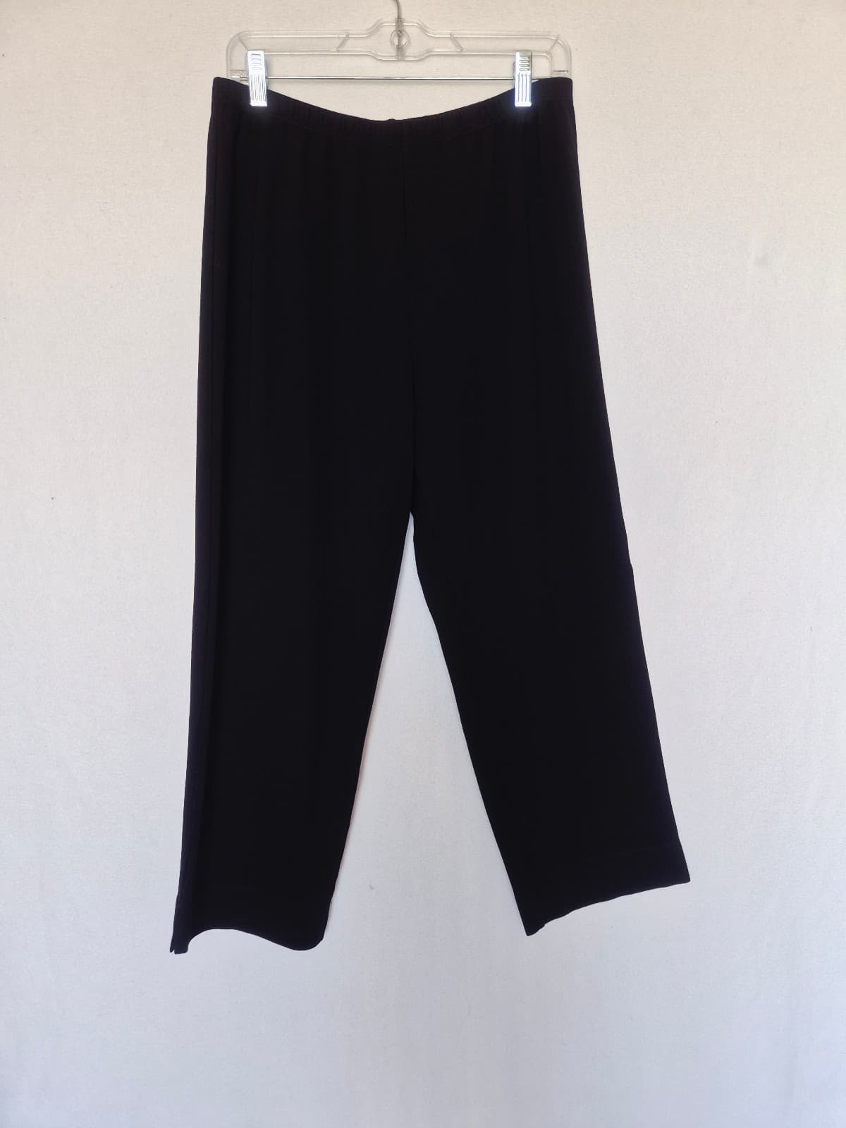 Bryn Walker Comfort Relaxed Modal-Knit Cropped Pants Elastic Waist Black Sz.M - Thumbnail 2