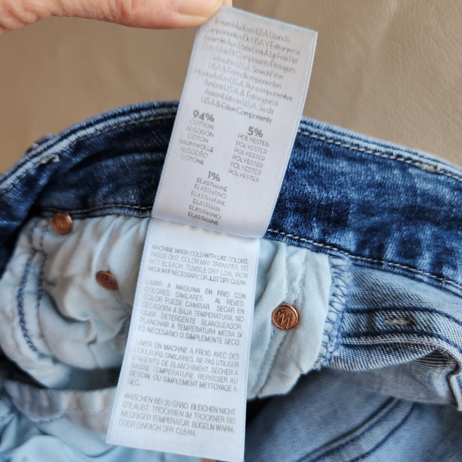 MOTHER The Looker Distressed Skinny Jeans Zip Stretch Groovin-Wash Blue Sz.24 - Thumbnail 11