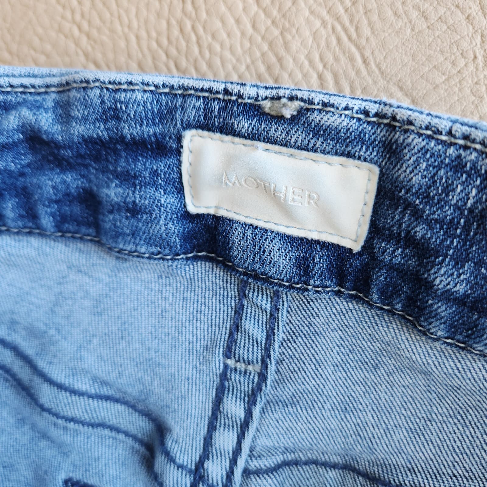 MOTHER The Looker Distressed Skinny Jeans Zip Stretch Groovin-Wash Blue Sz.24 - Thumbnail 8