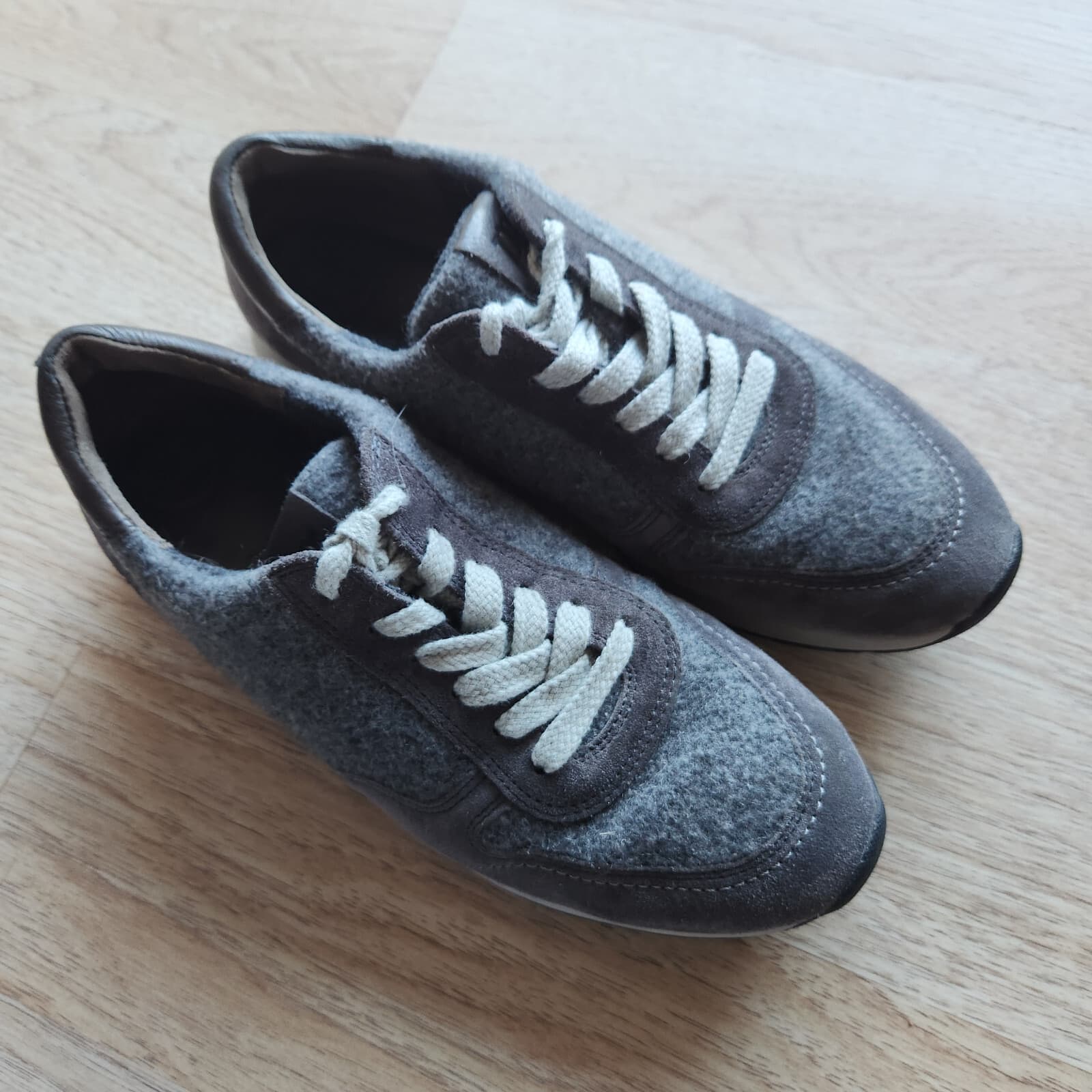 Paul Green Josie Sneakers Merino Wool Suede Super Soft Lace-Up Grey Women's US5 - Thumbnail 3