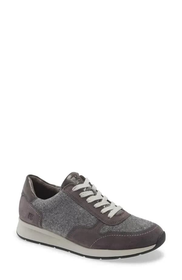 Paul Green Josie Sneakers Merino Wool Suede Super Soft Lace-Up Grey Women's US5 - Thumbnail 2