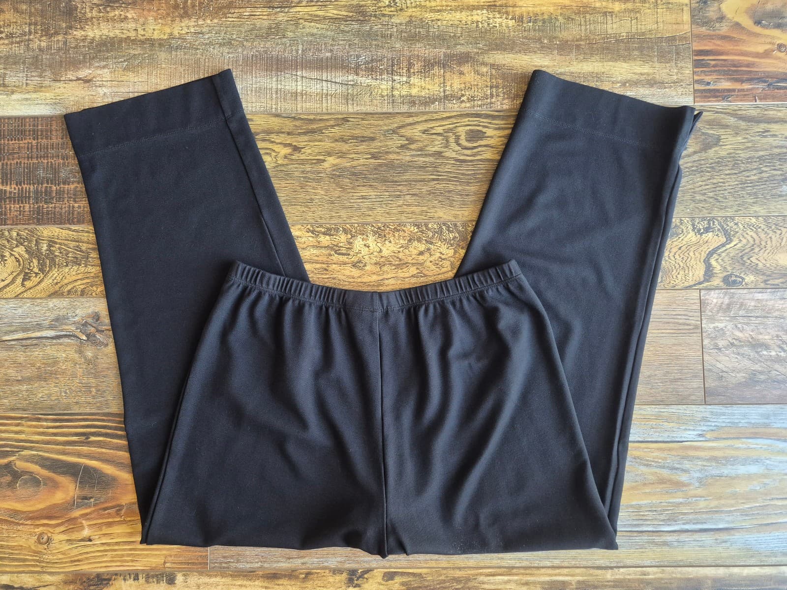 Bryn Walker Comfort Relaxed Modal-Knit Cropped Pants Elastic Waist Black Sz.M - Thumbnail 5