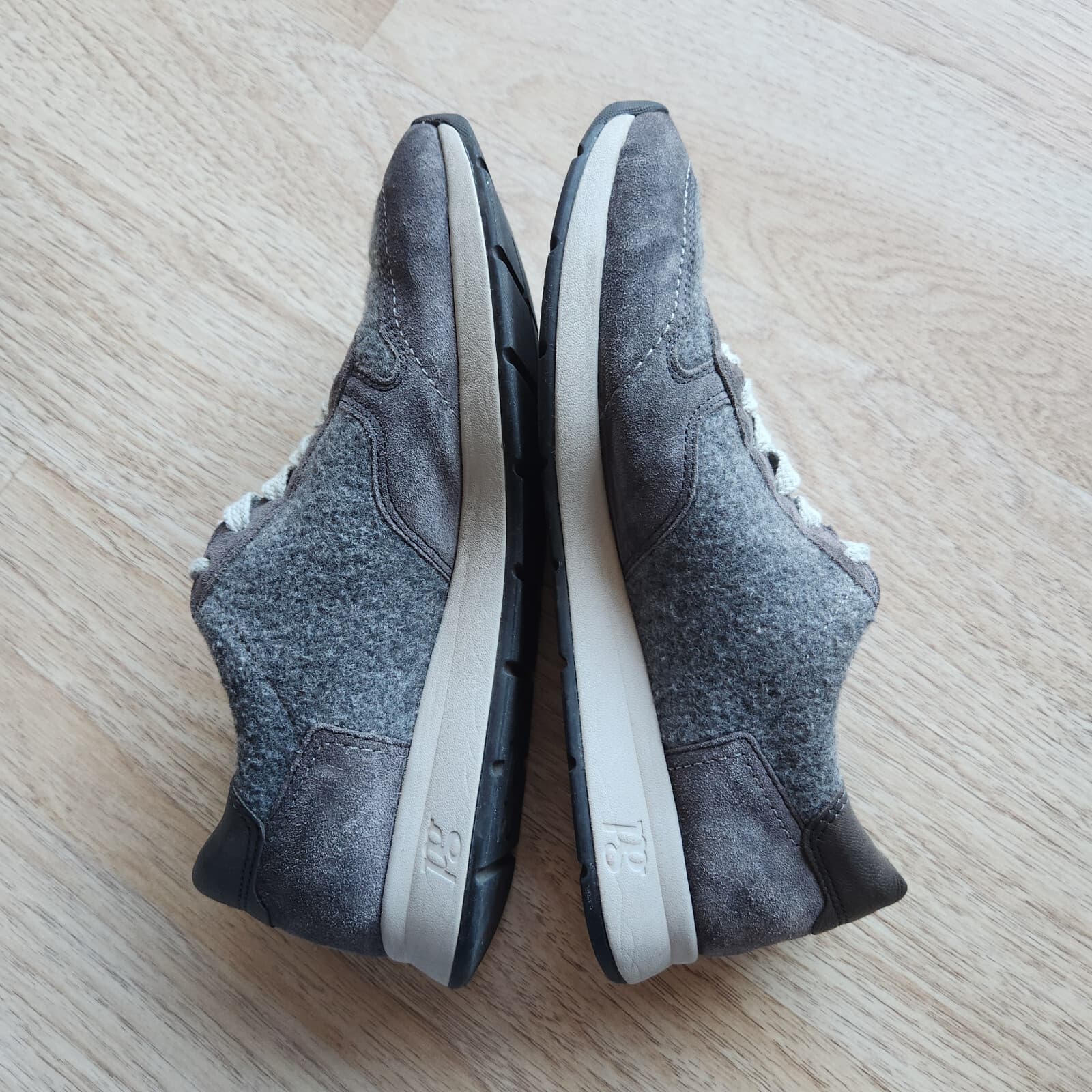 Paul Green Josie Sneakers Merino Wool Suede Super Soft Lace-Up Grey Women's US5 - Thumbnail 5