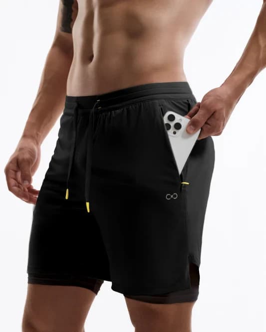 Centric Copper-Dura Limitless Lined Shorts Elastic Wasit Drawstring Black Mens L - Thumbnail 3