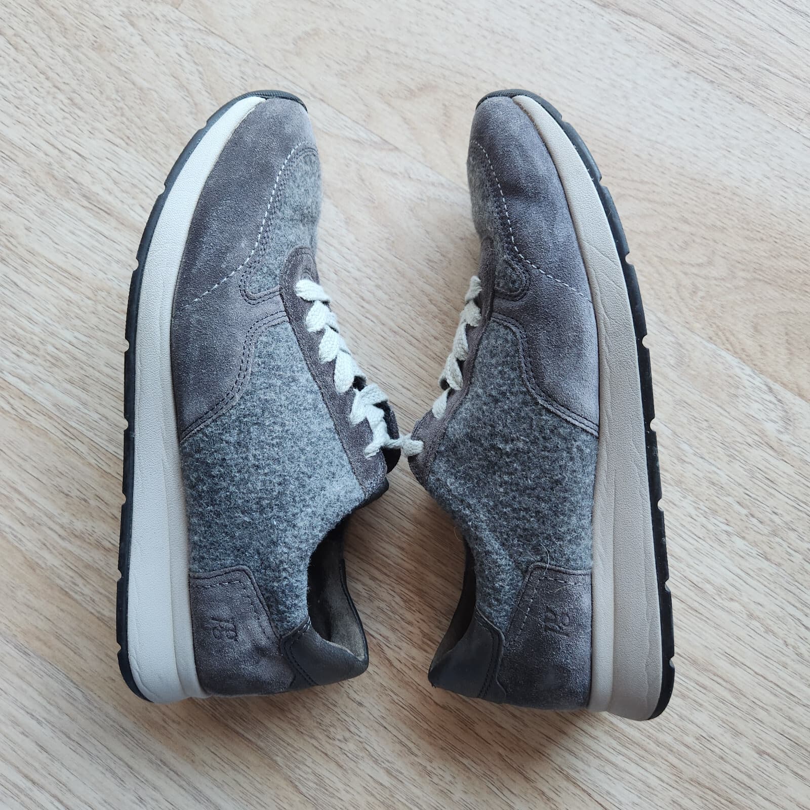 Paul Green Josie Sneakers Merino Wool Suede Super Soft Lace-Up Grey Women's US5 - Thumbnail 4