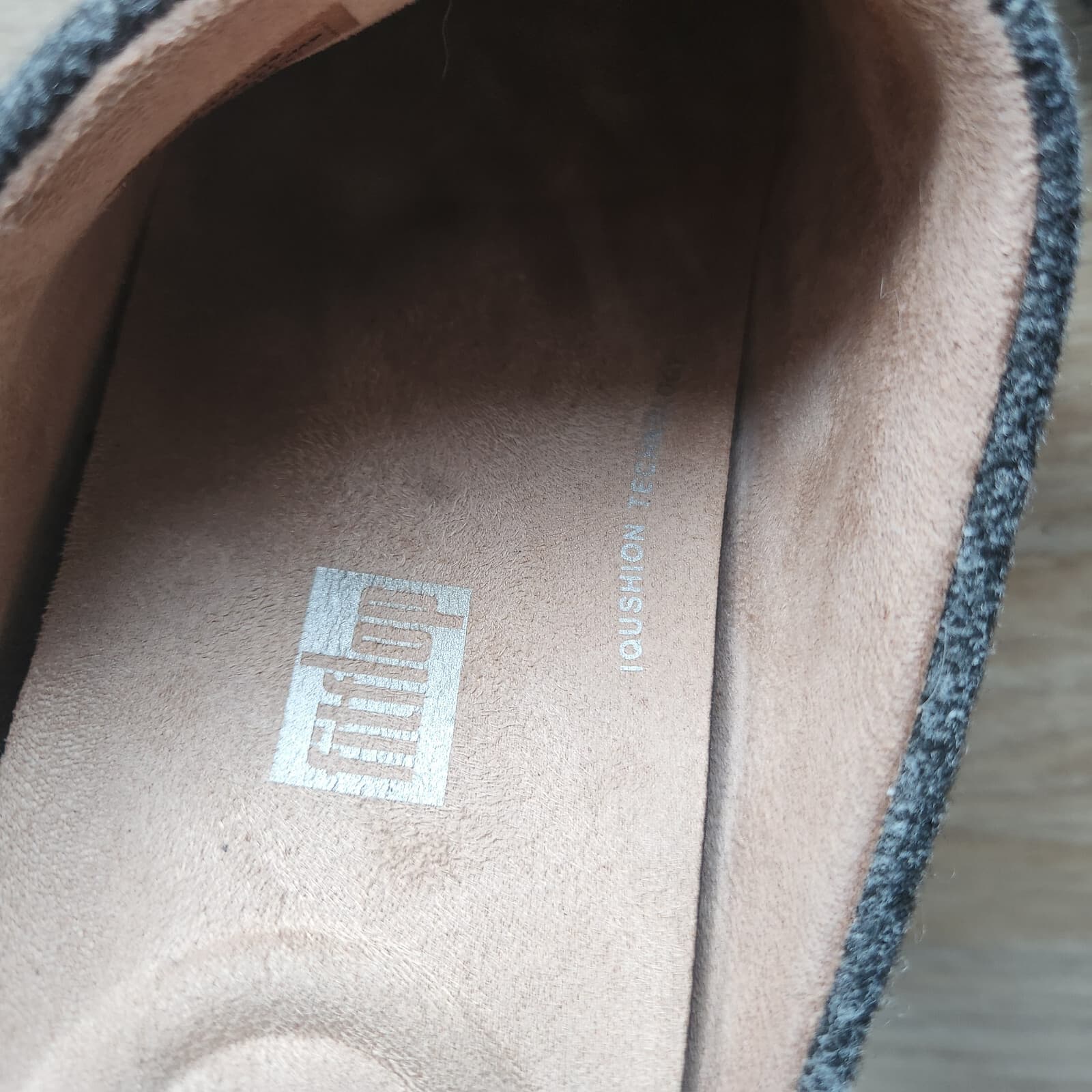 Fitflop Chrissie Pom Pom Felt Comfort Sippers iQushion Padded Grey Women's US8 - Thumbnail 13