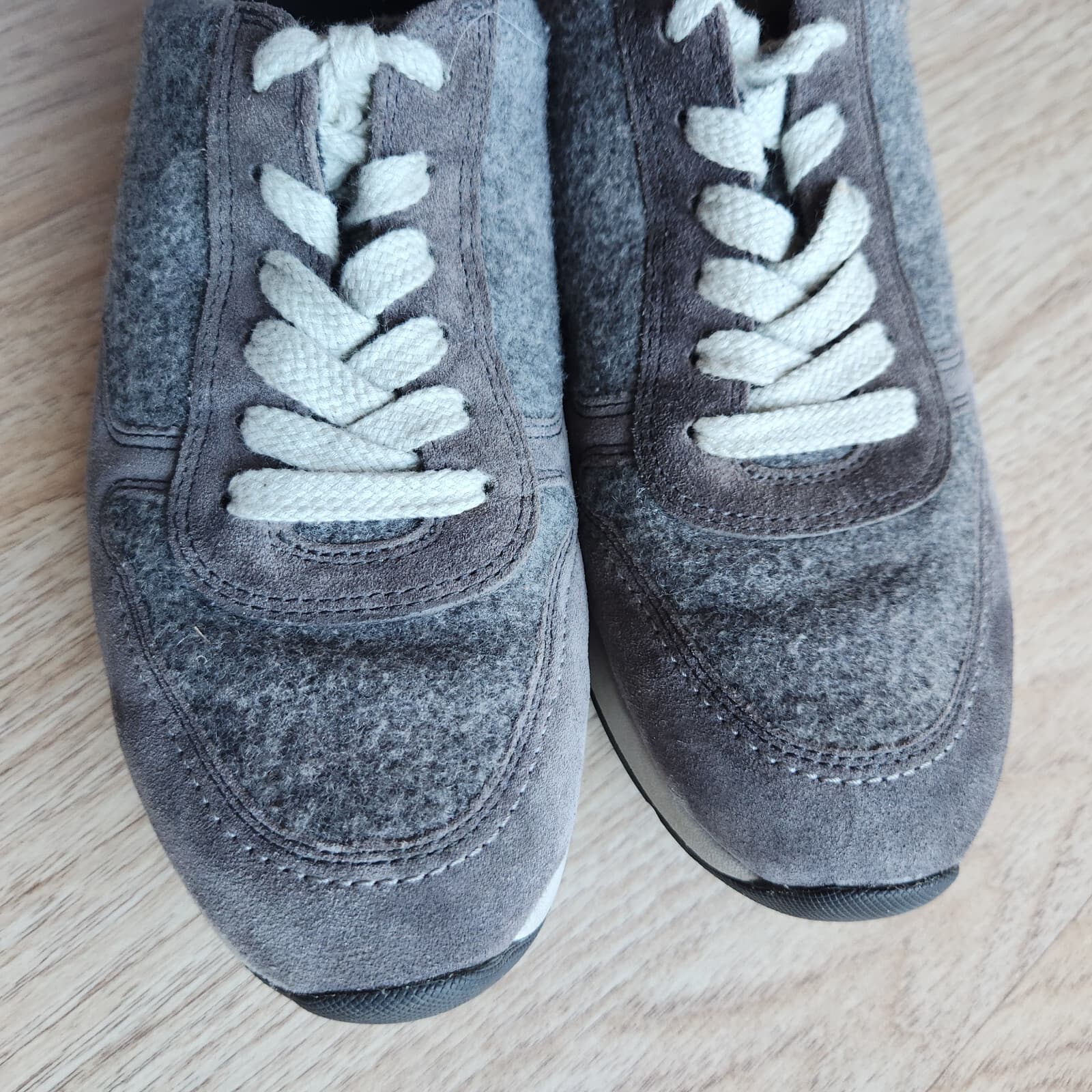 Paul Green Josie Sneakers Merino Wool Suede Super Soft Lace-Up Grey Women's US5 - Thumbnail 7