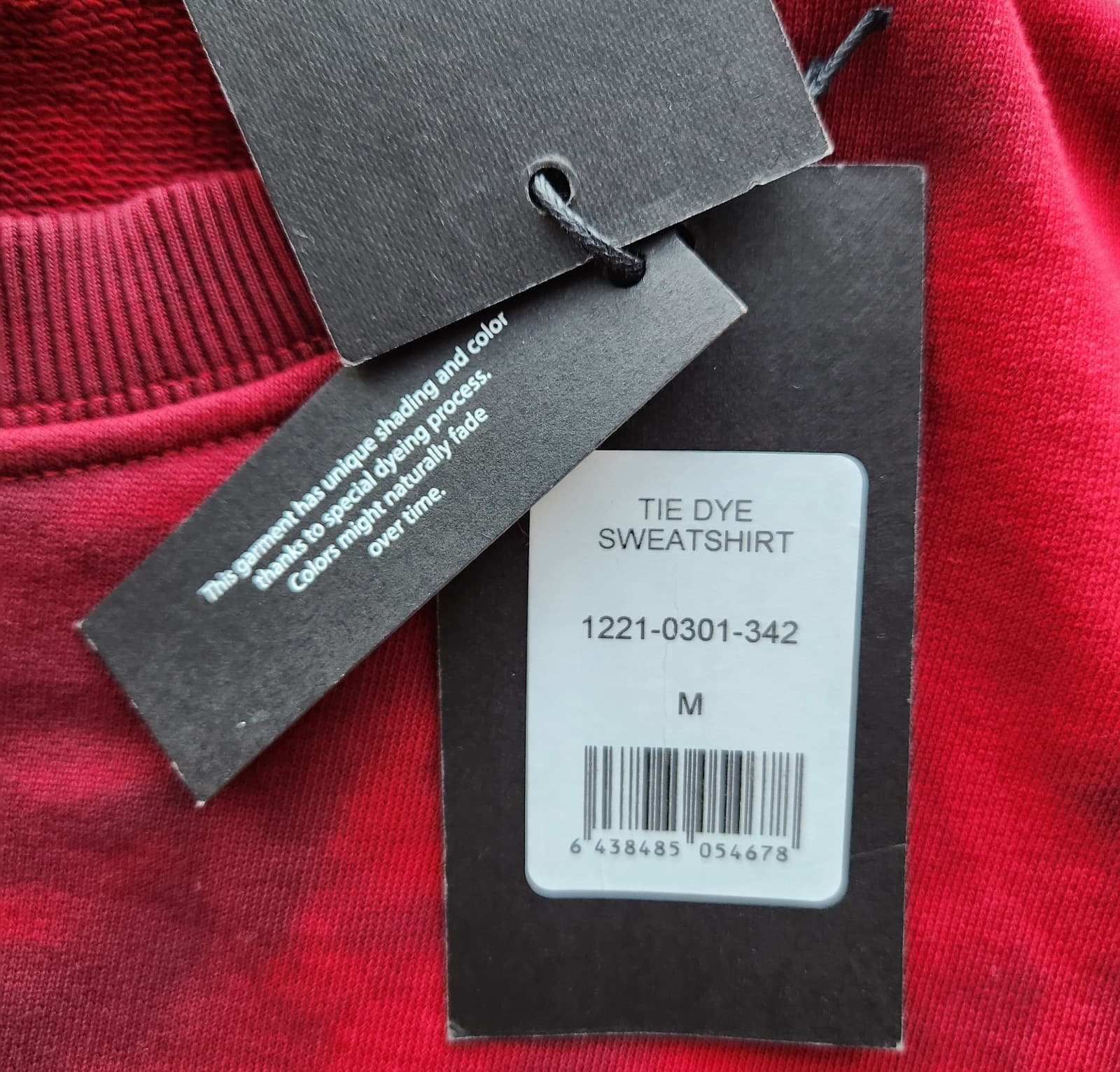 NWT Billebeino Tie Dye Sweatshirt Crew Neck Terry KnitOrganic Cotton Red Men's M - Thumbnail 7