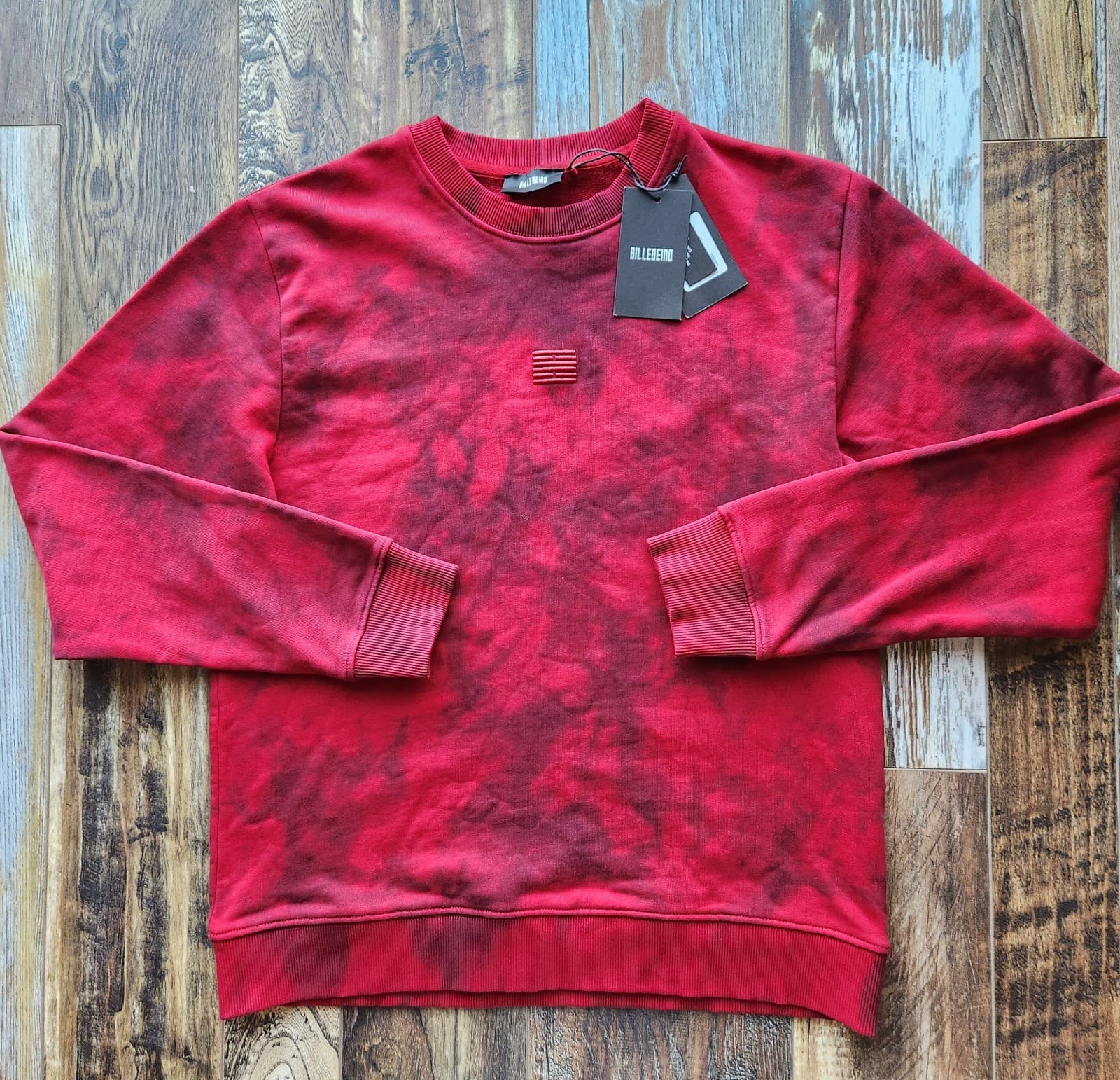 NWT Billebeino Tie Dye Sweatshirt Crew Neck Terry KnitOrganic Cotton Red Men's M - Thumbnail 3