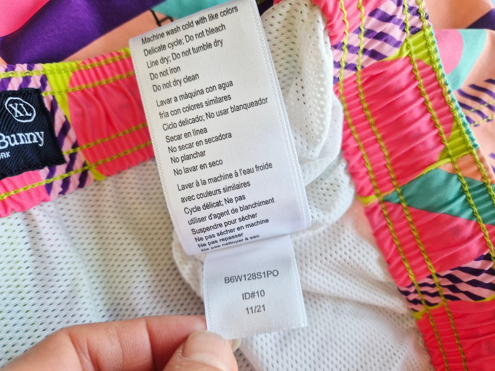 Psycho Bunny Henry Deco Mesh Liner 7" Swim Trunks Pocket Geo-Printed Men's XL - Thumbnail 10