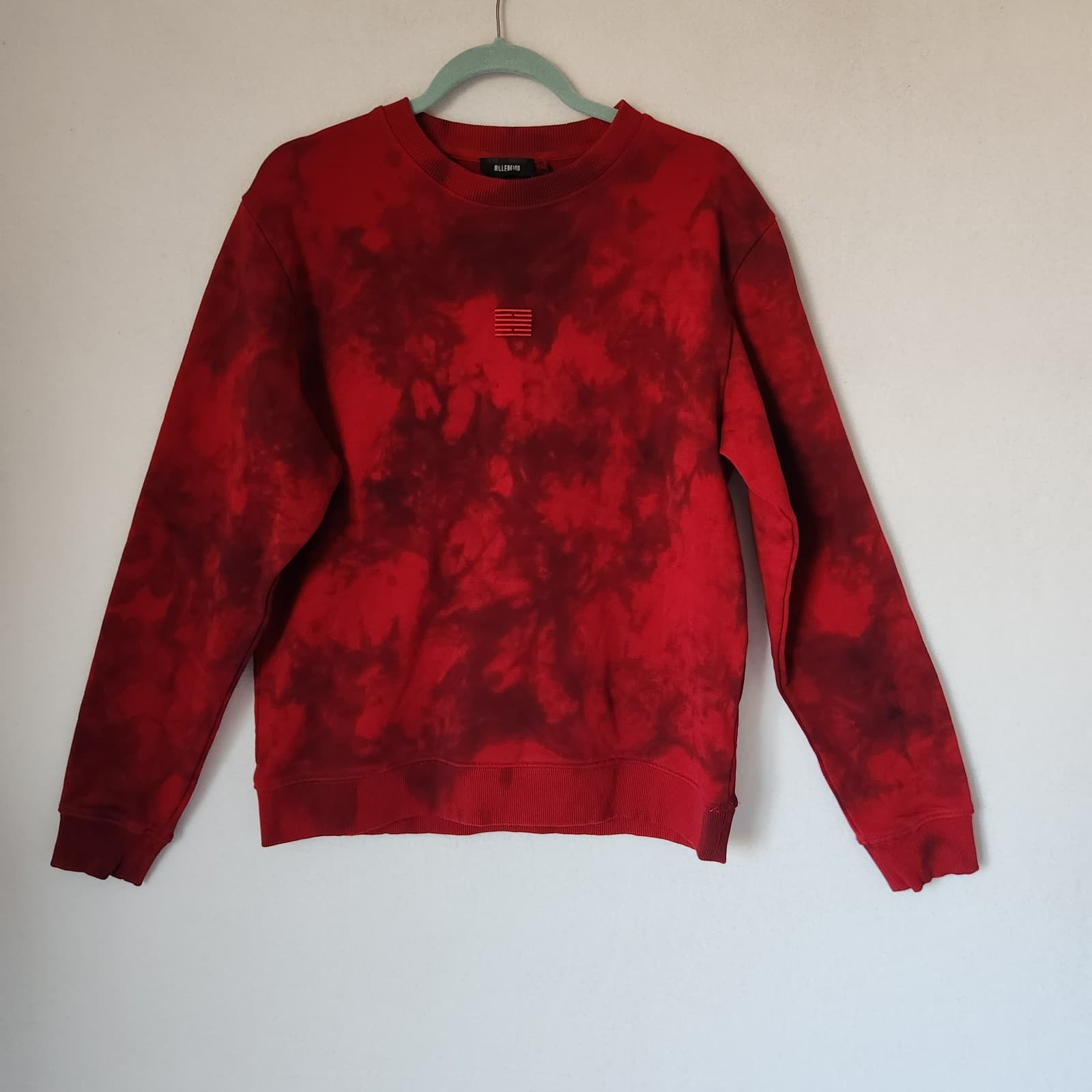 NWT Billebeino Tie Dye Sweatshirt Crew Neck Terry KnitOrganic Cotton Red Men's M - Thumbnail 5