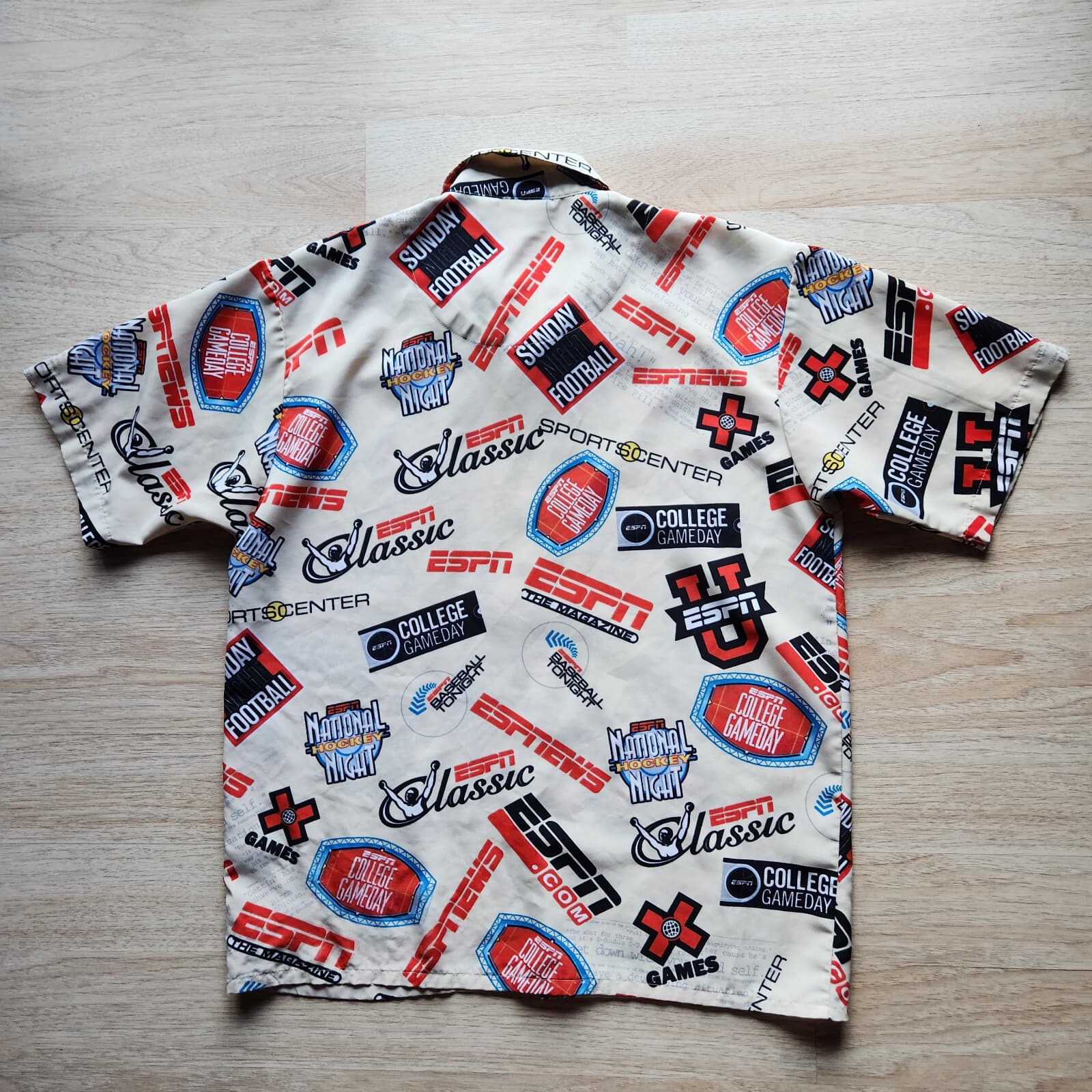 Vintage Walt Disney World ESPN Wide World of Sports Shirt Button Short Sleeve L - Thumbnail 3