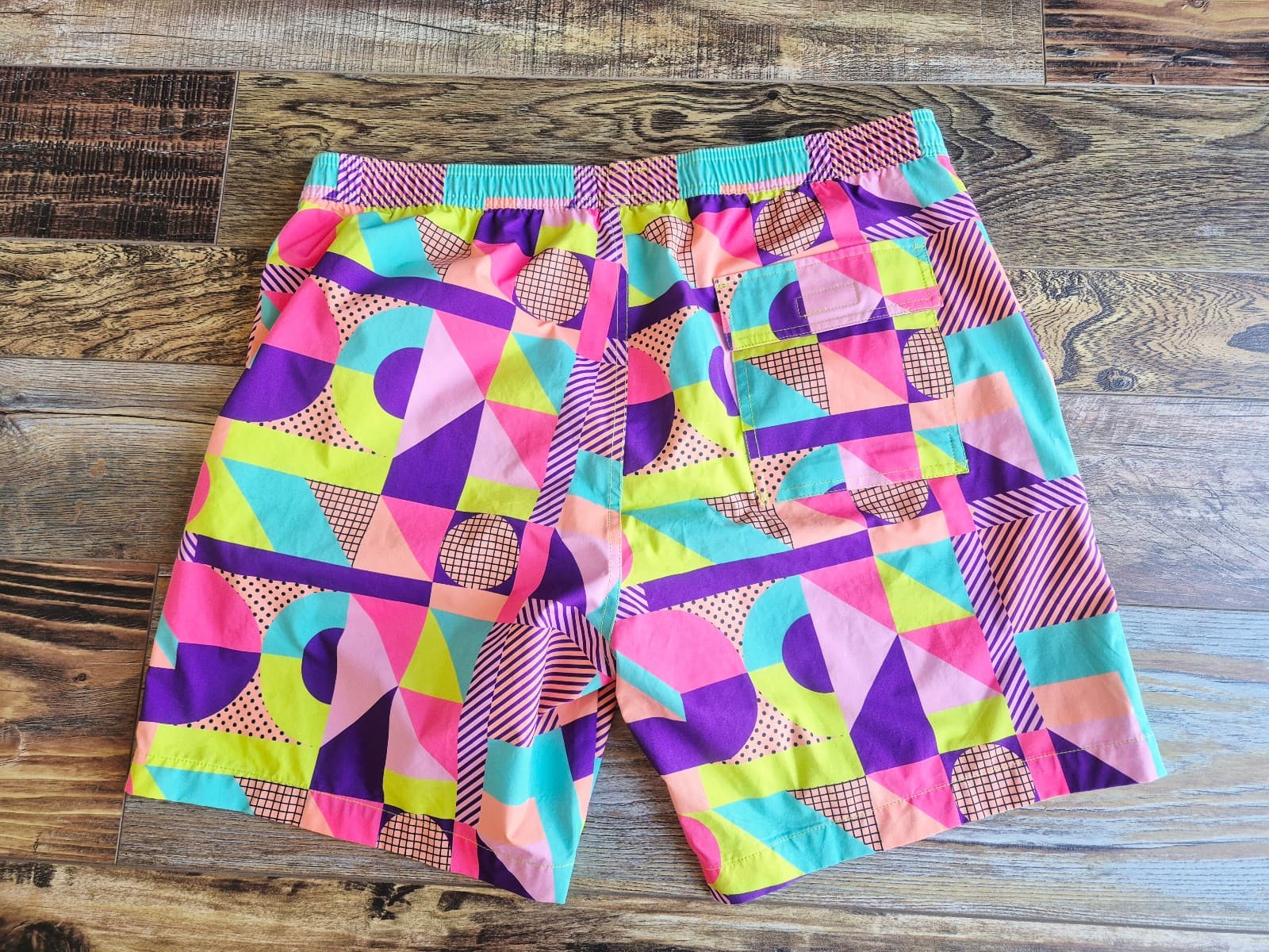 Psycho Bunny Henry Deco Mesh Liner 7" Swim Trunks Pocket Geo-Printed Men's XL - Thumbnail 11