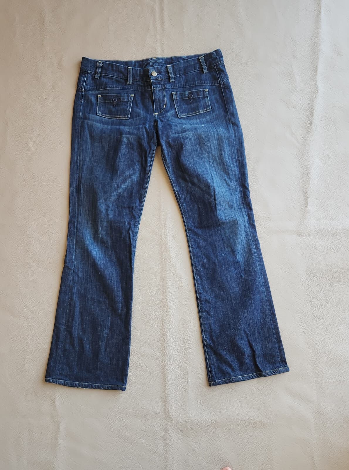 Citizens of Humanity Kelly Low Waist Bootcut Jeans Patch-Pocket Zip Blue Sz.31 - Thumbnail 2