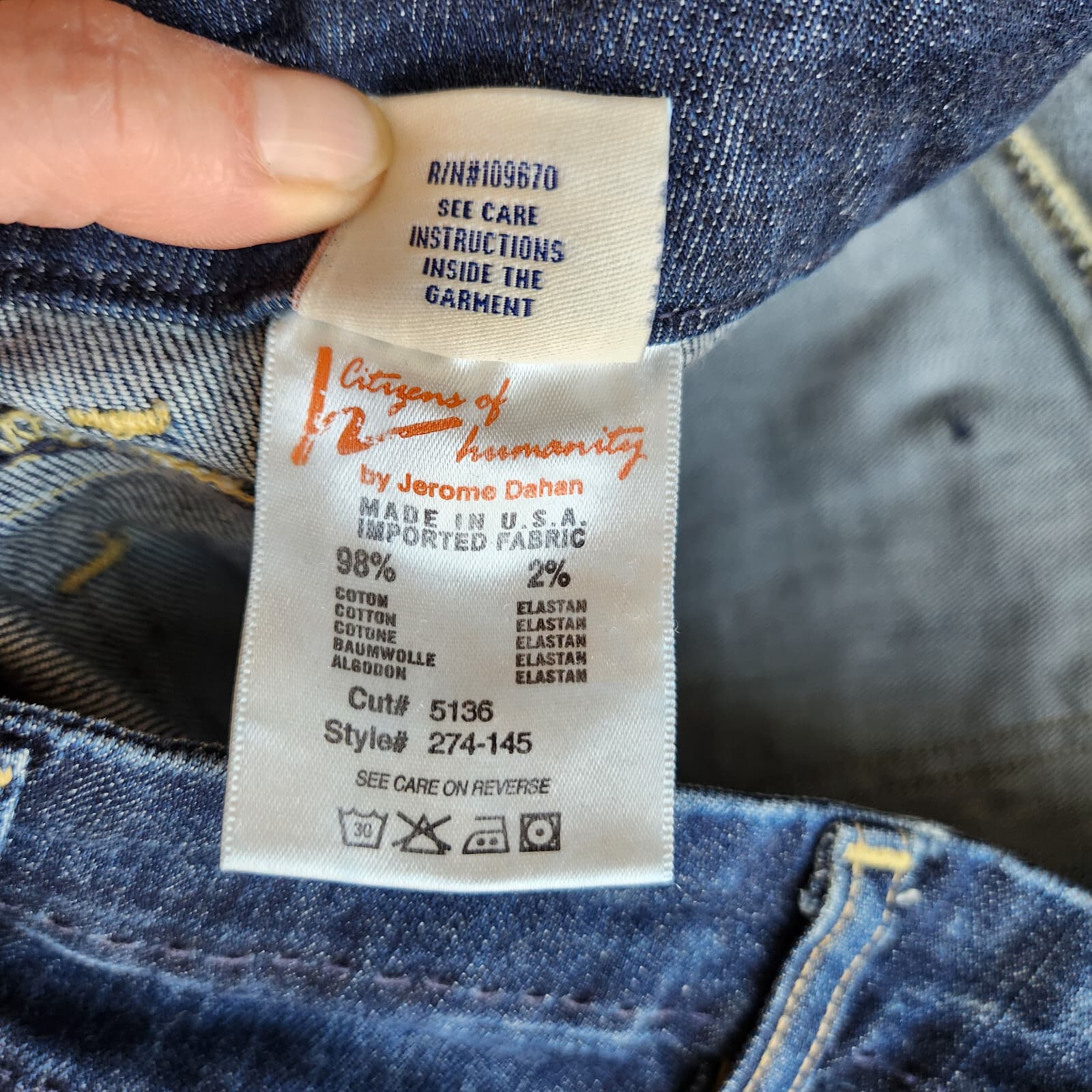 Citizens of Humanity Kelly Low Waist Bootcut Jeans Patch-Pocket Zip Blue Sz.31 - Thumbnail 10